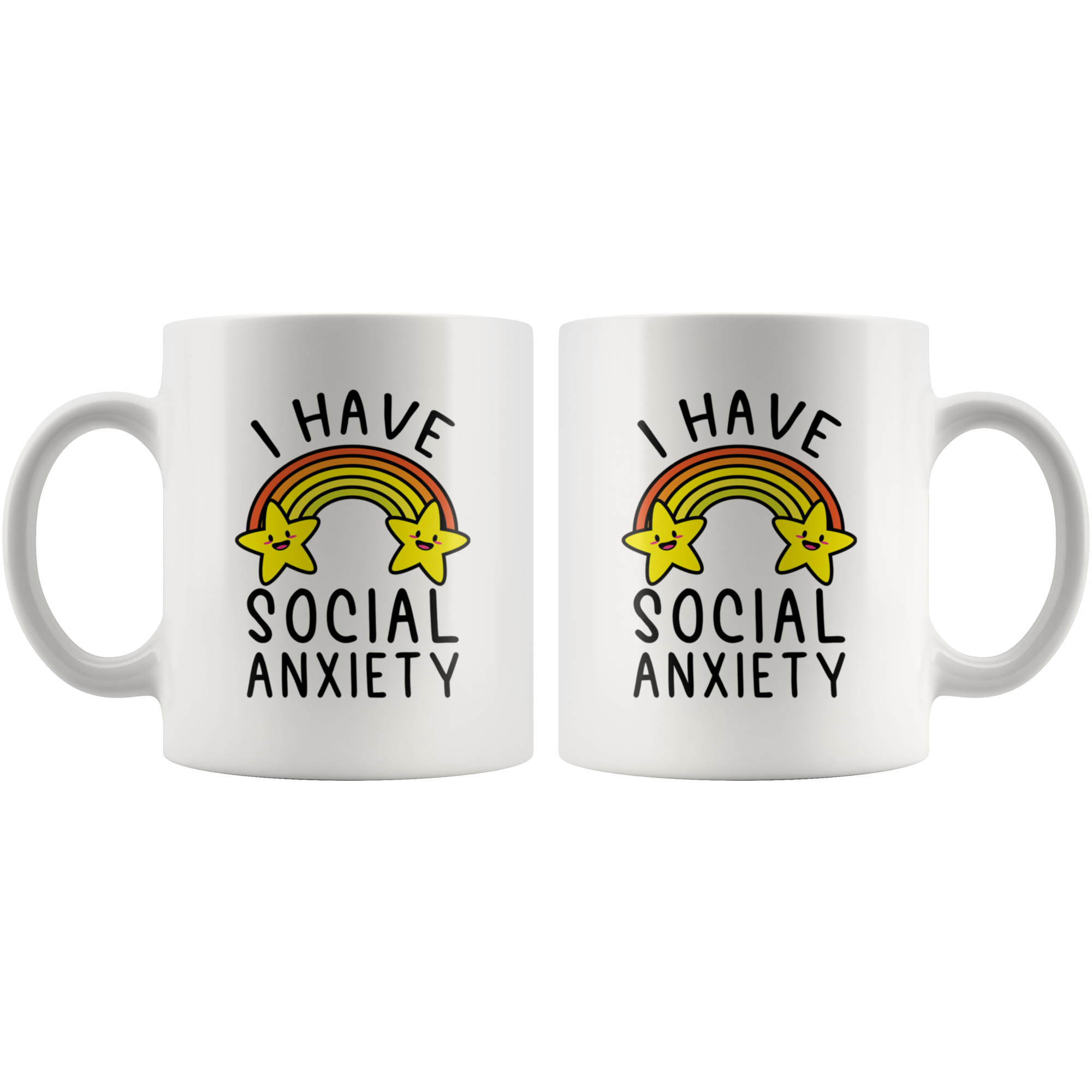 White Mugs - I Have Social Anxiety