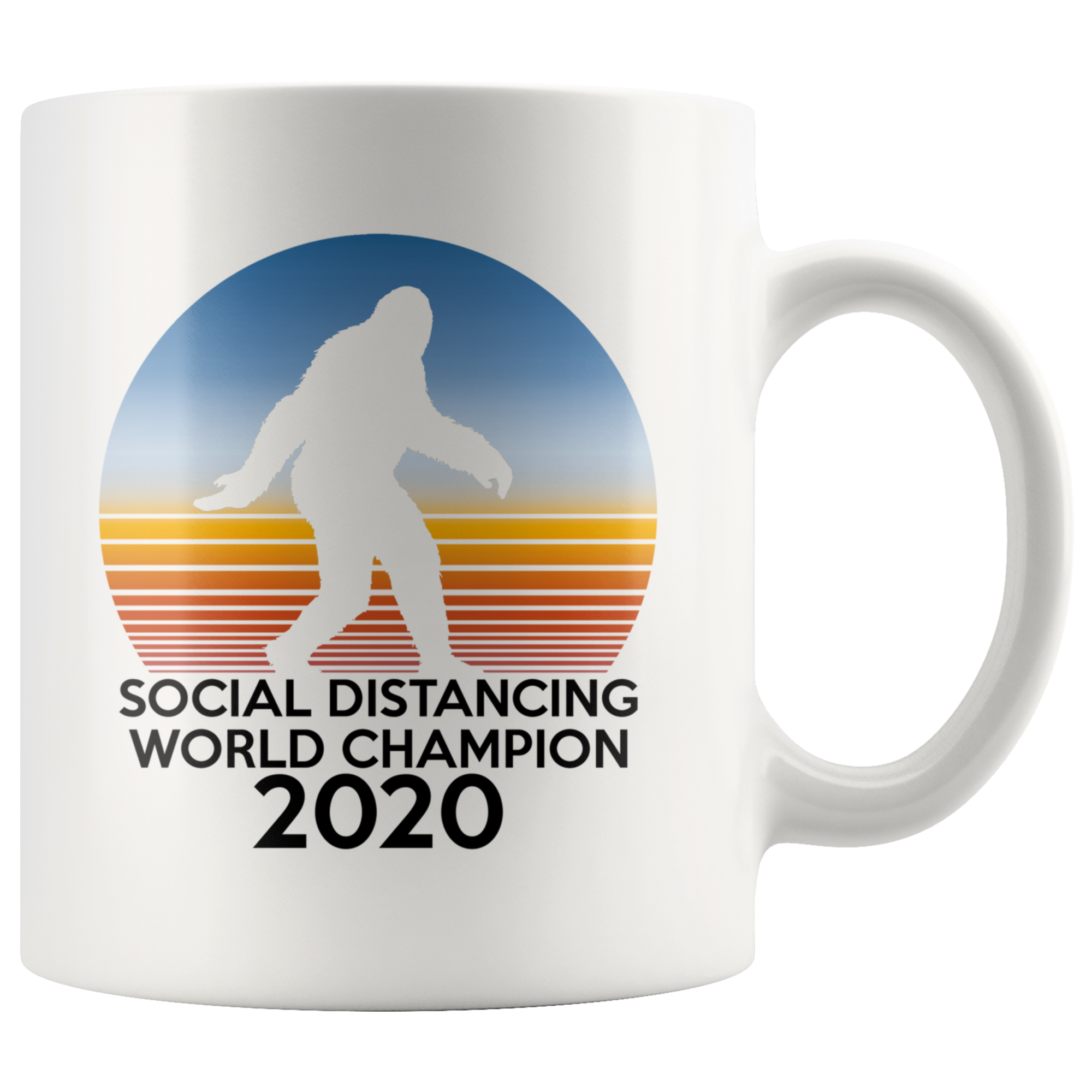 White Mugs - Bigfoot Social Distancing World Champion