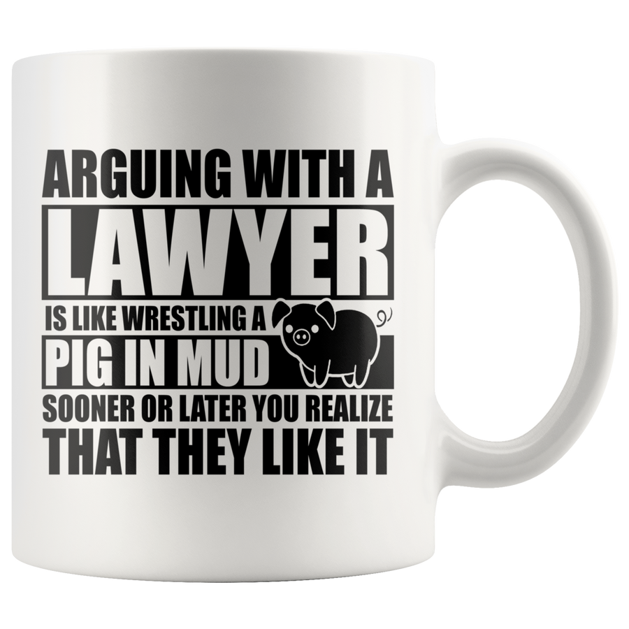 White Mugs - Lawyer Pig In Mud