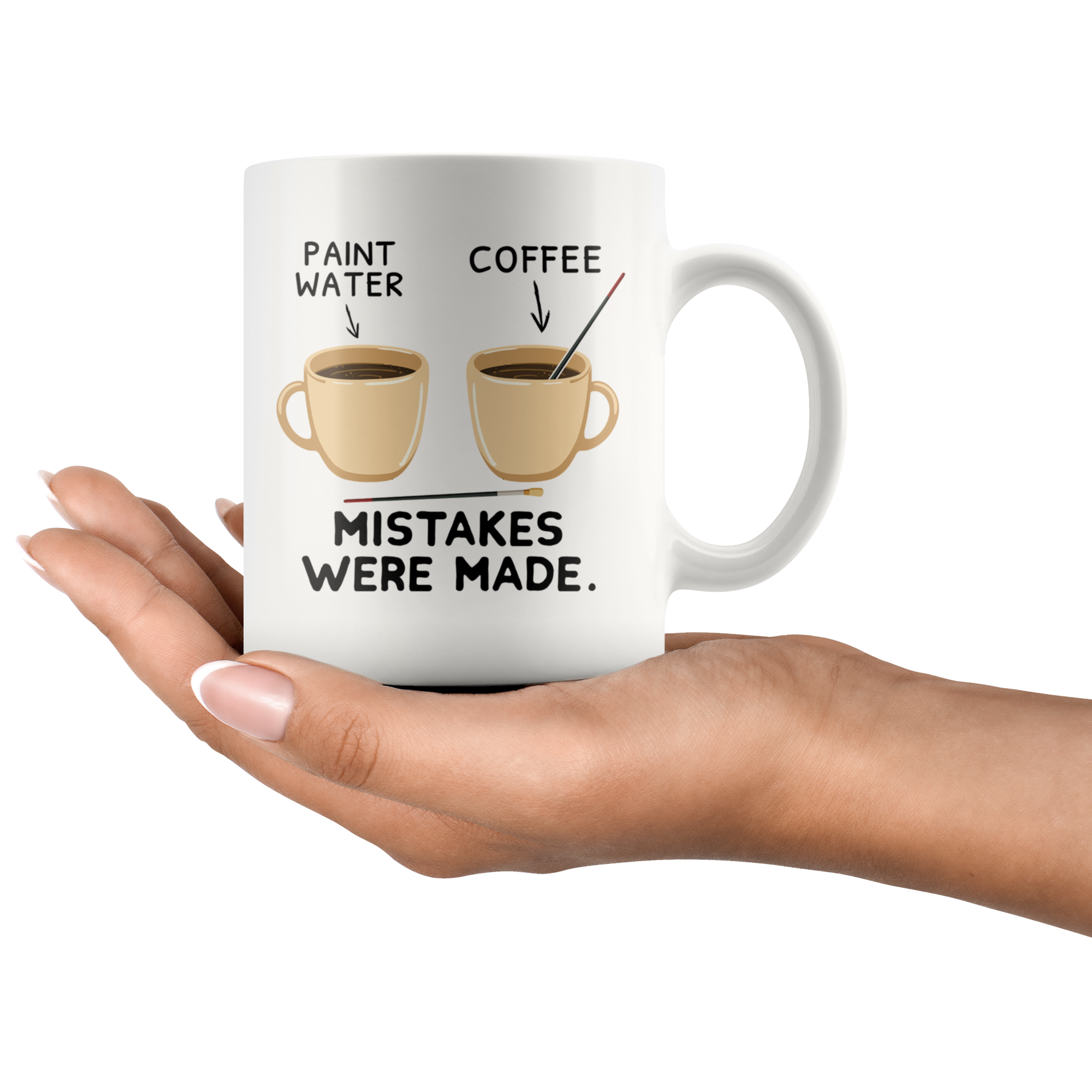 White 11oz Mug - Mistakes Where Made Paint Coffee