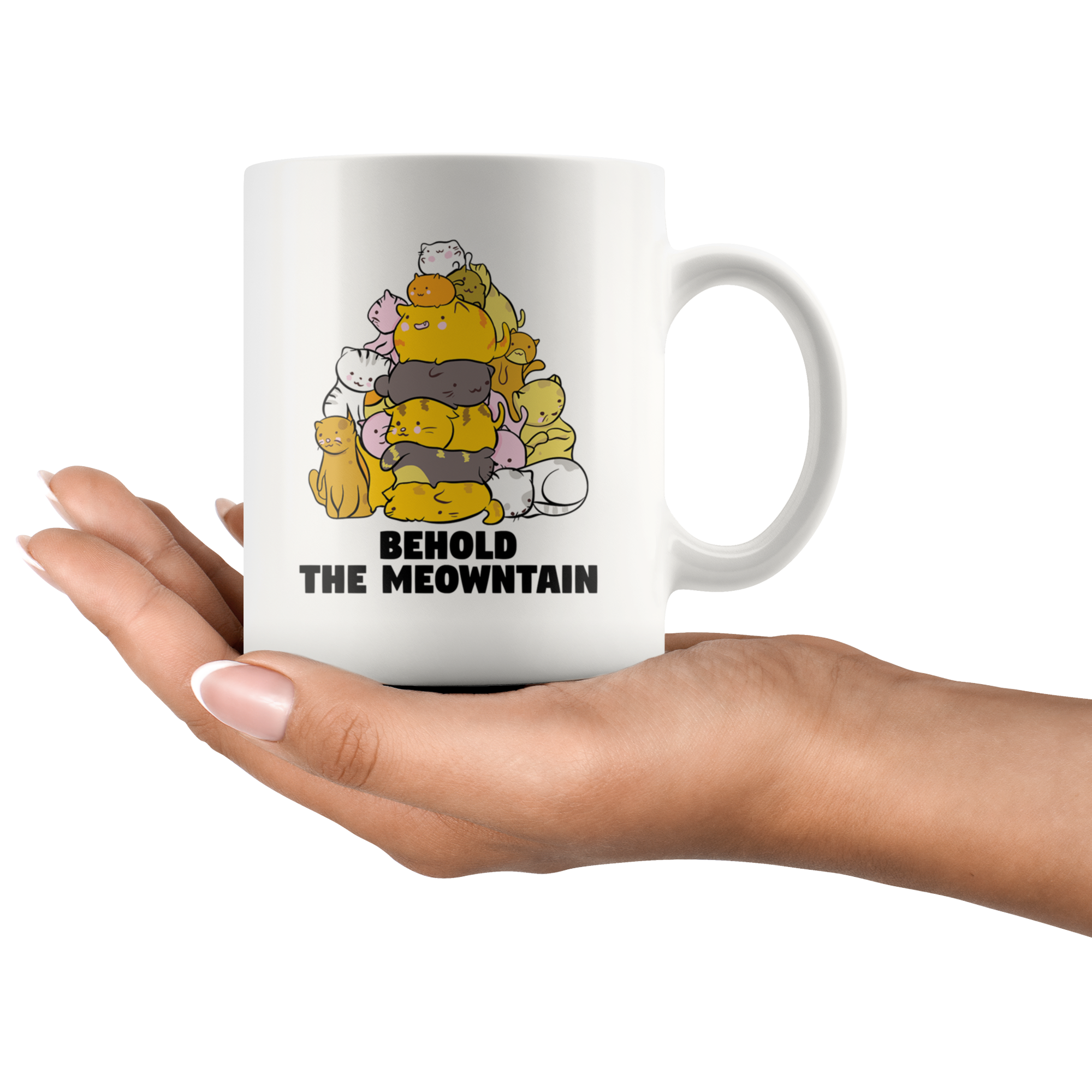 White 11oz Mug - Behold The Meowntain