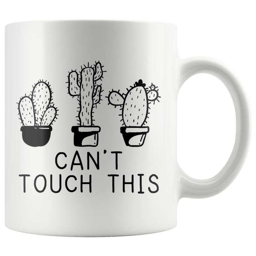 White 11oz Mug - Cactus Can't Touch This