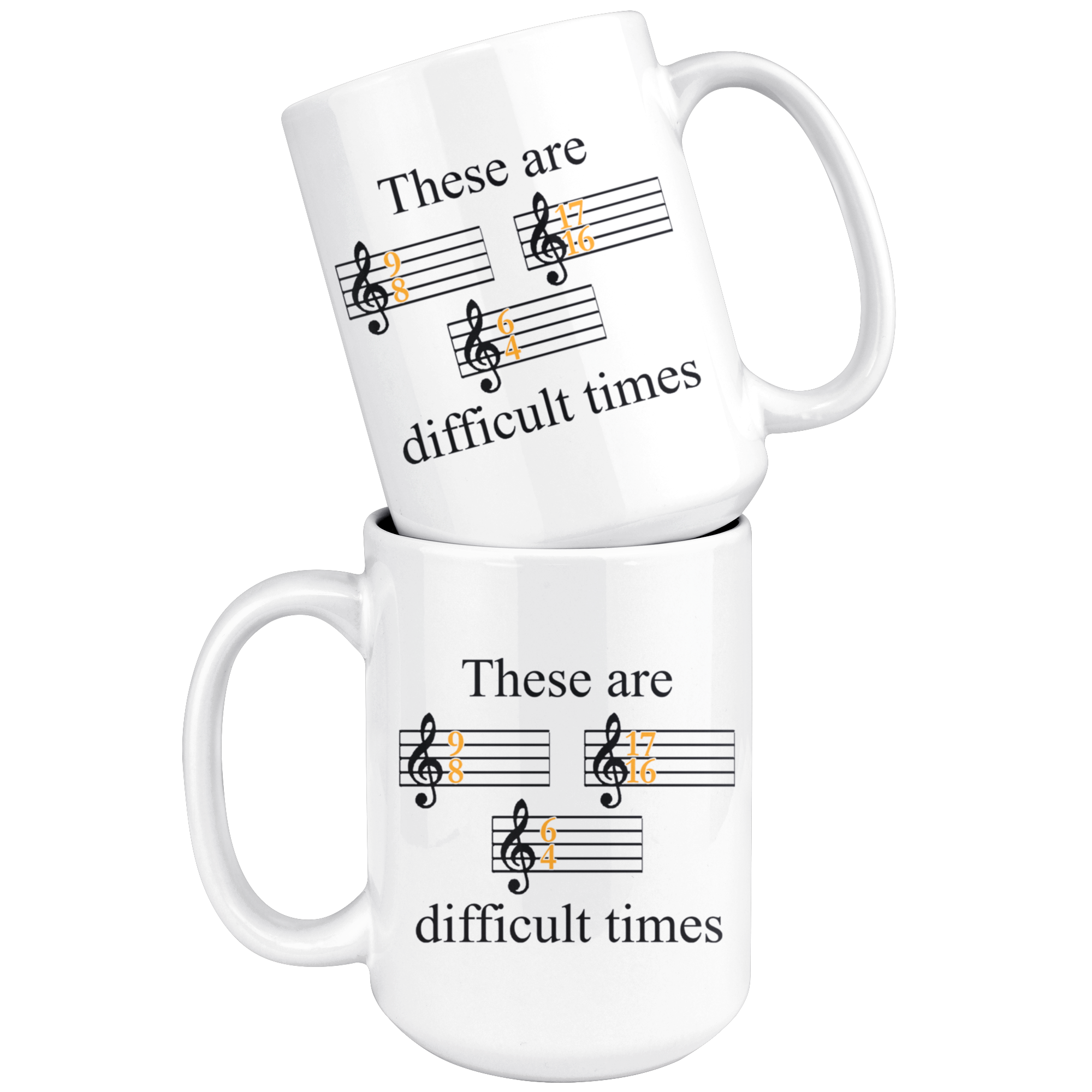 White 15oz Mug - Music Difficult Times
