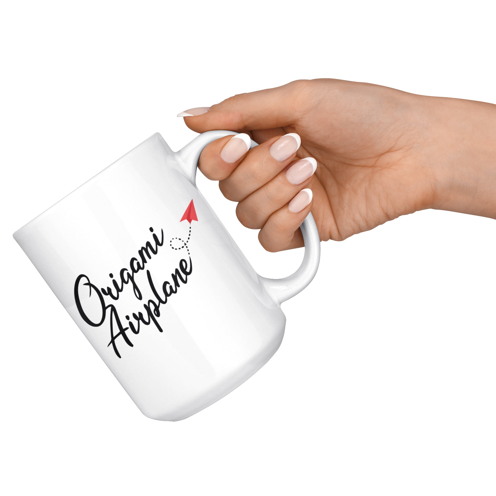 White Mug - Origami Airplane