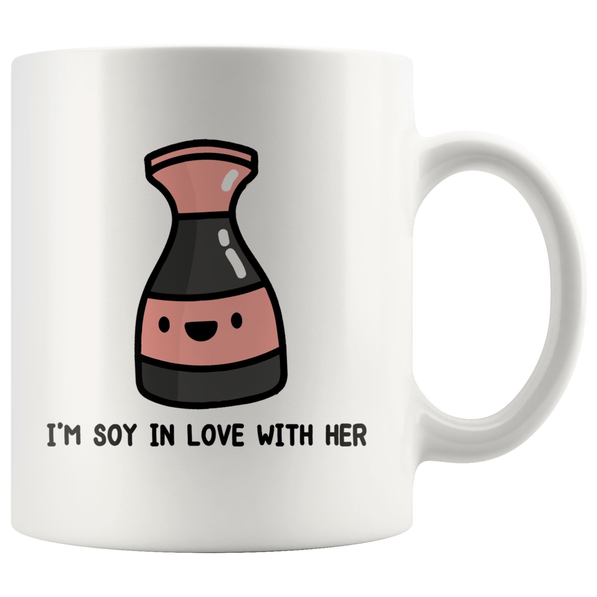 White Mugs - Sushi Matching Mugs Soy In Love