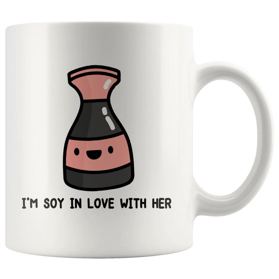 White Mugs - Sushi Matching Mugs Soy In Love