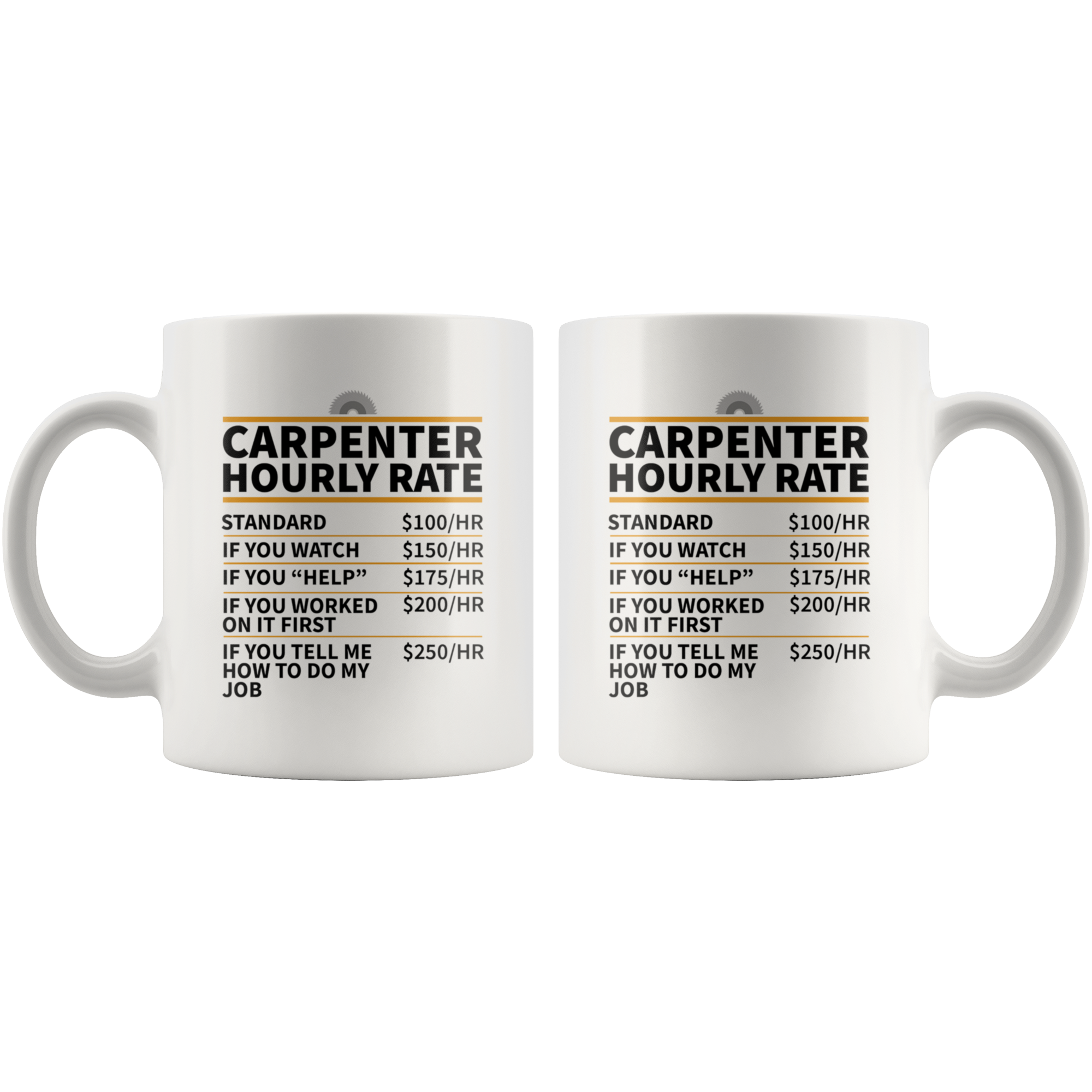 White Mug - Carpenter Hourly Rate