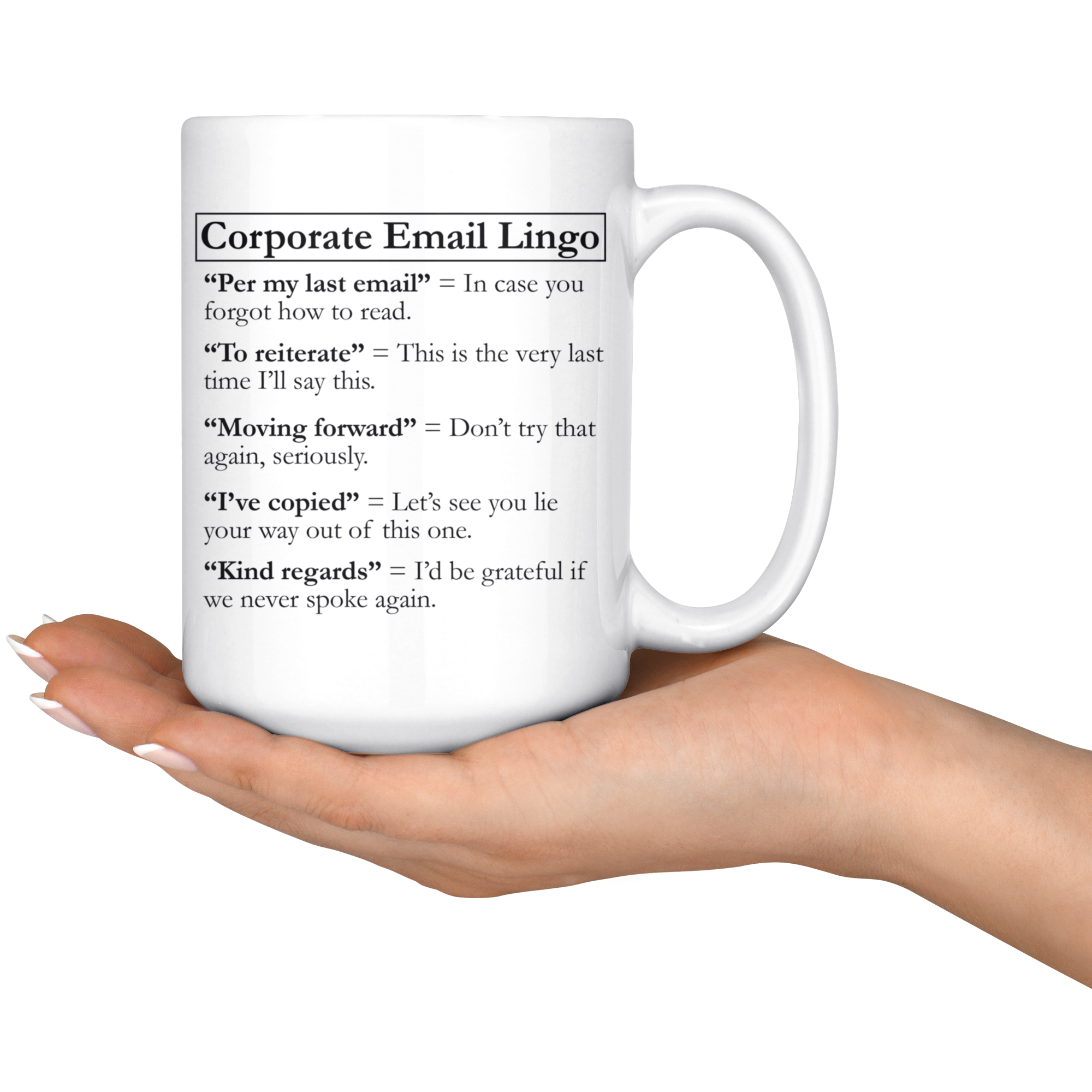 White Mugs - Corporate Email Lingo