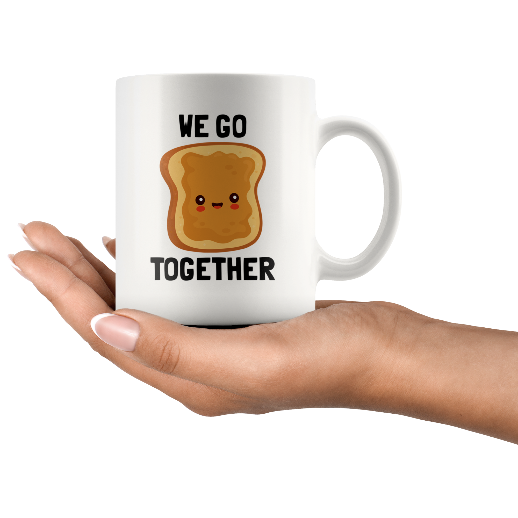White Mugs - We Go Together Peanut Butter