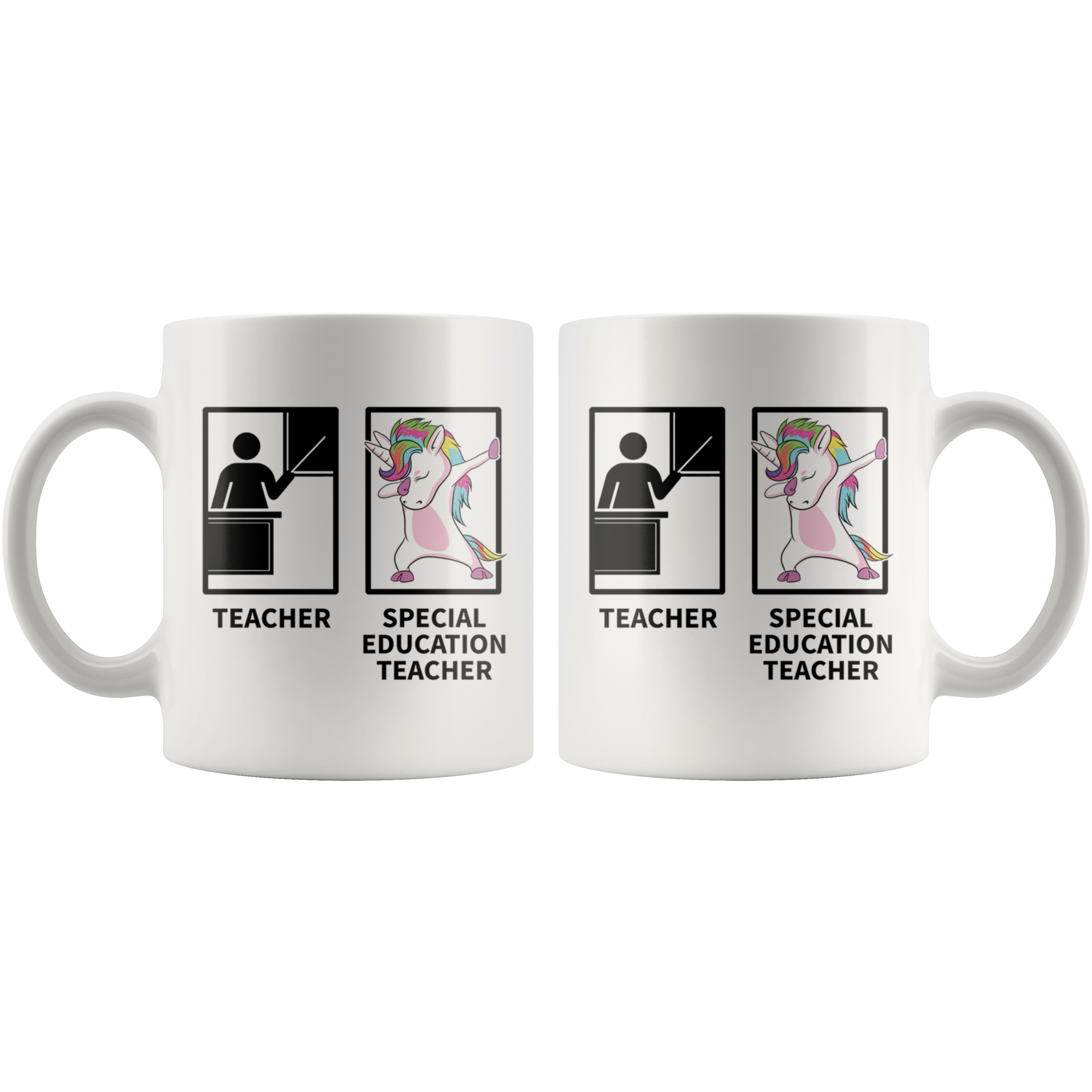 White 11oz Mug - Special Education Teacher Dabbing Unicorn