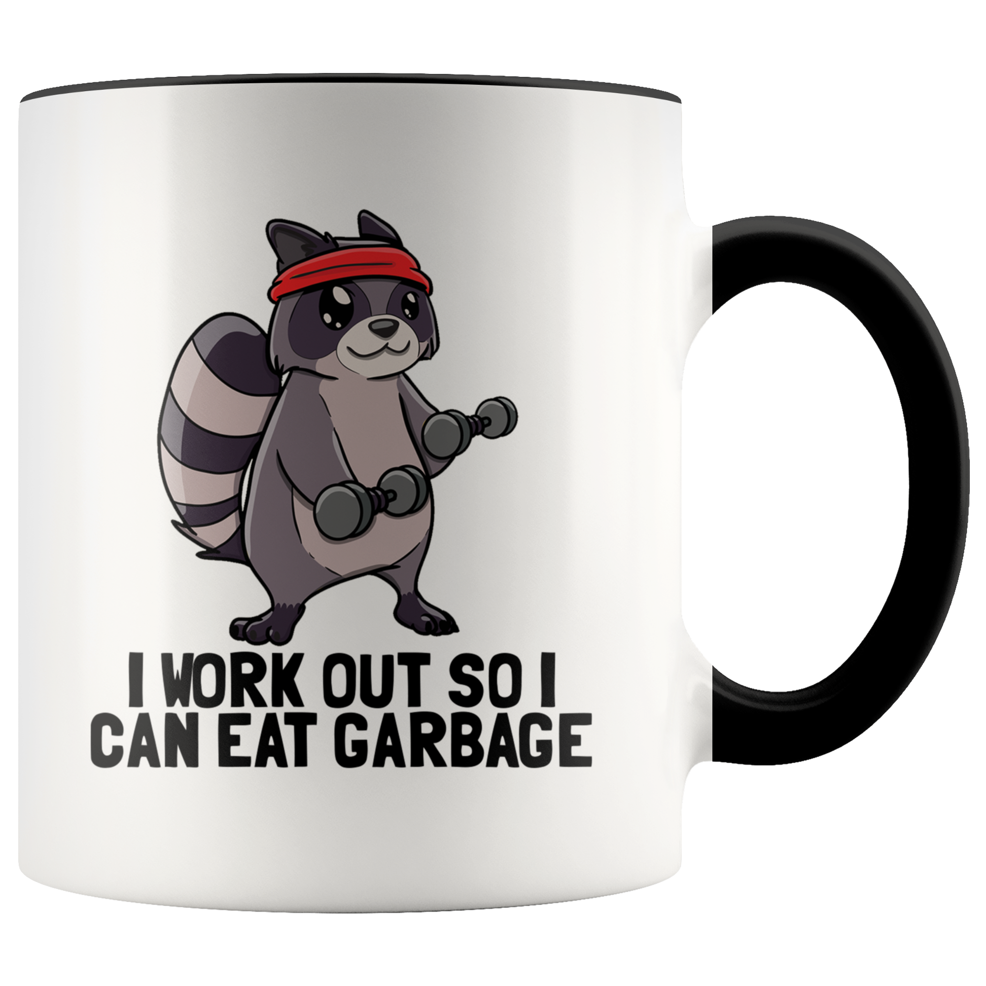Accent Mug - Workout Raccoon Eat Garbage