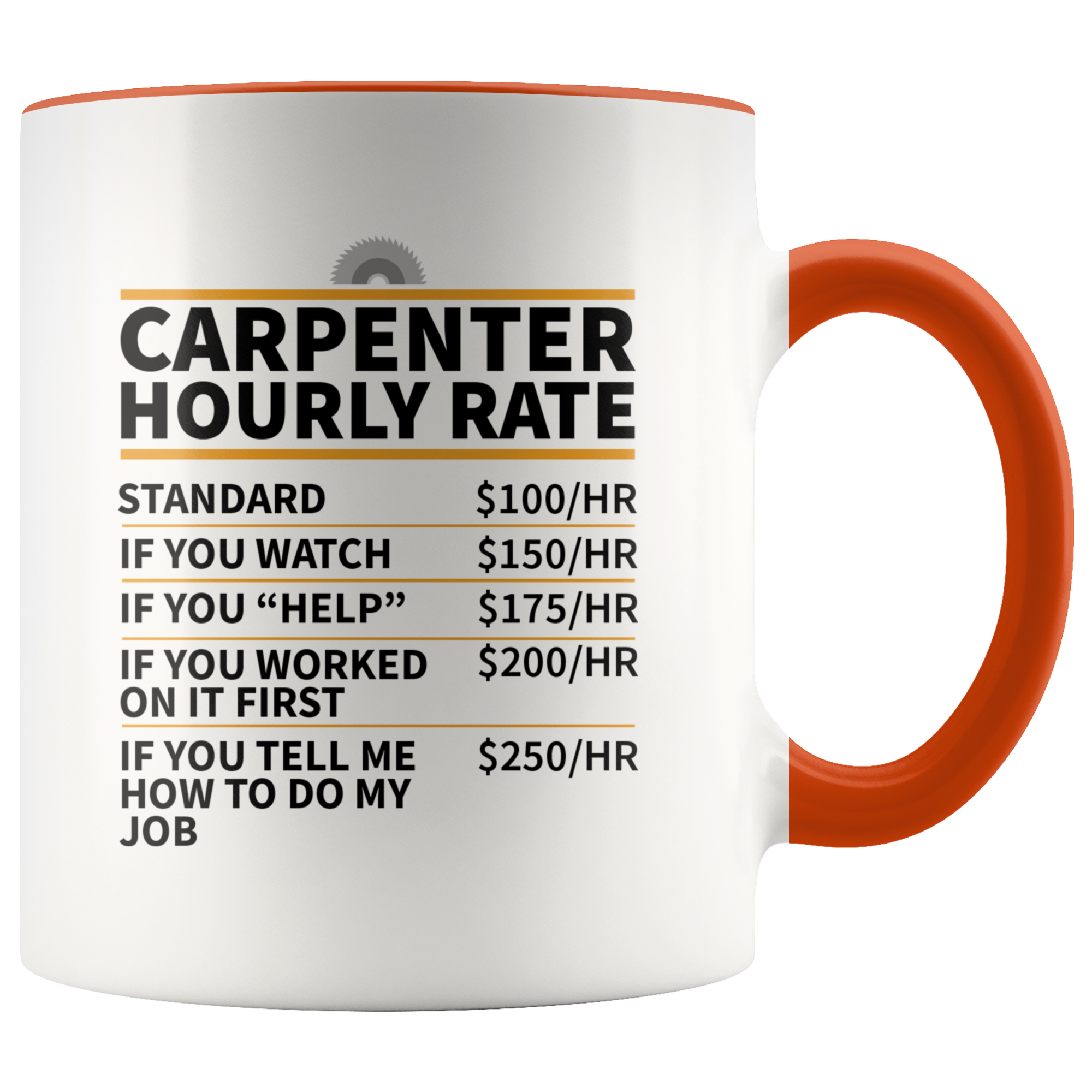 Accent Mug - Carpenter Hourly Rate