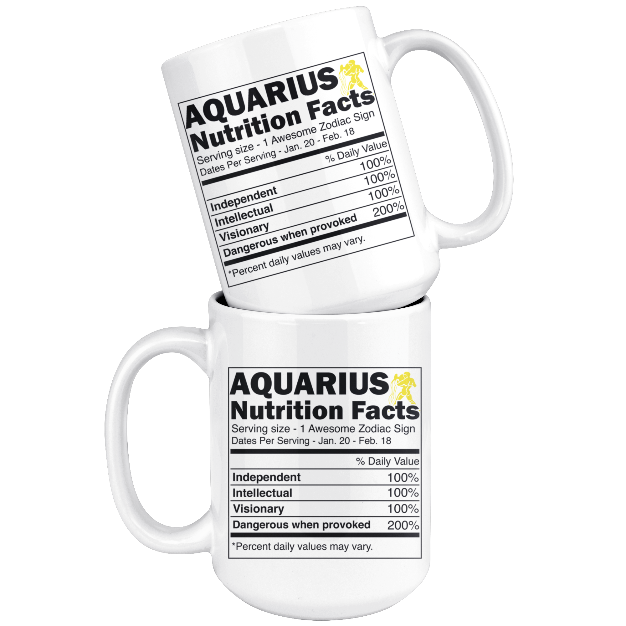 White 15oz Mug - Aquarius Nutrition Facts