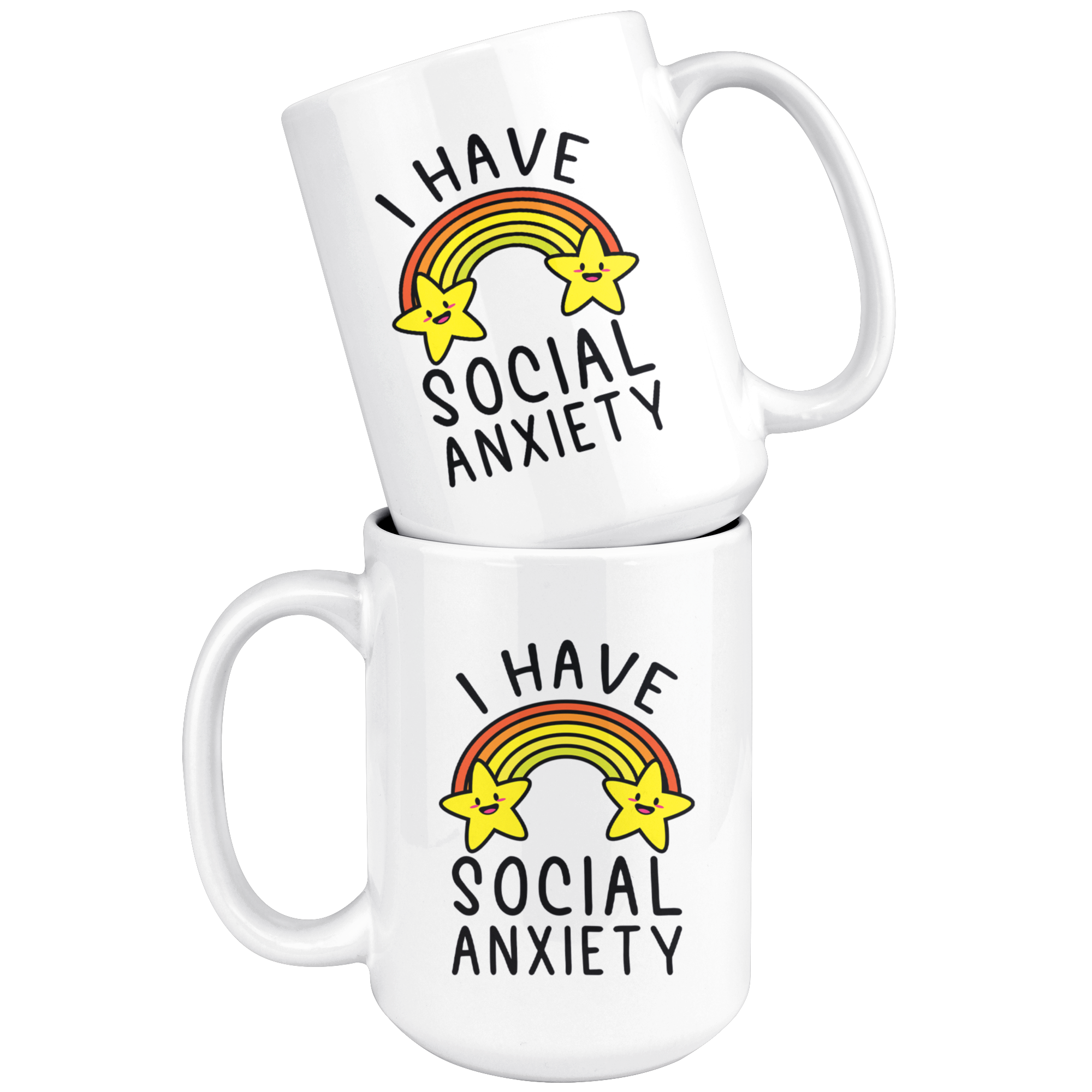 White Mugs - I Have Social Anxiety