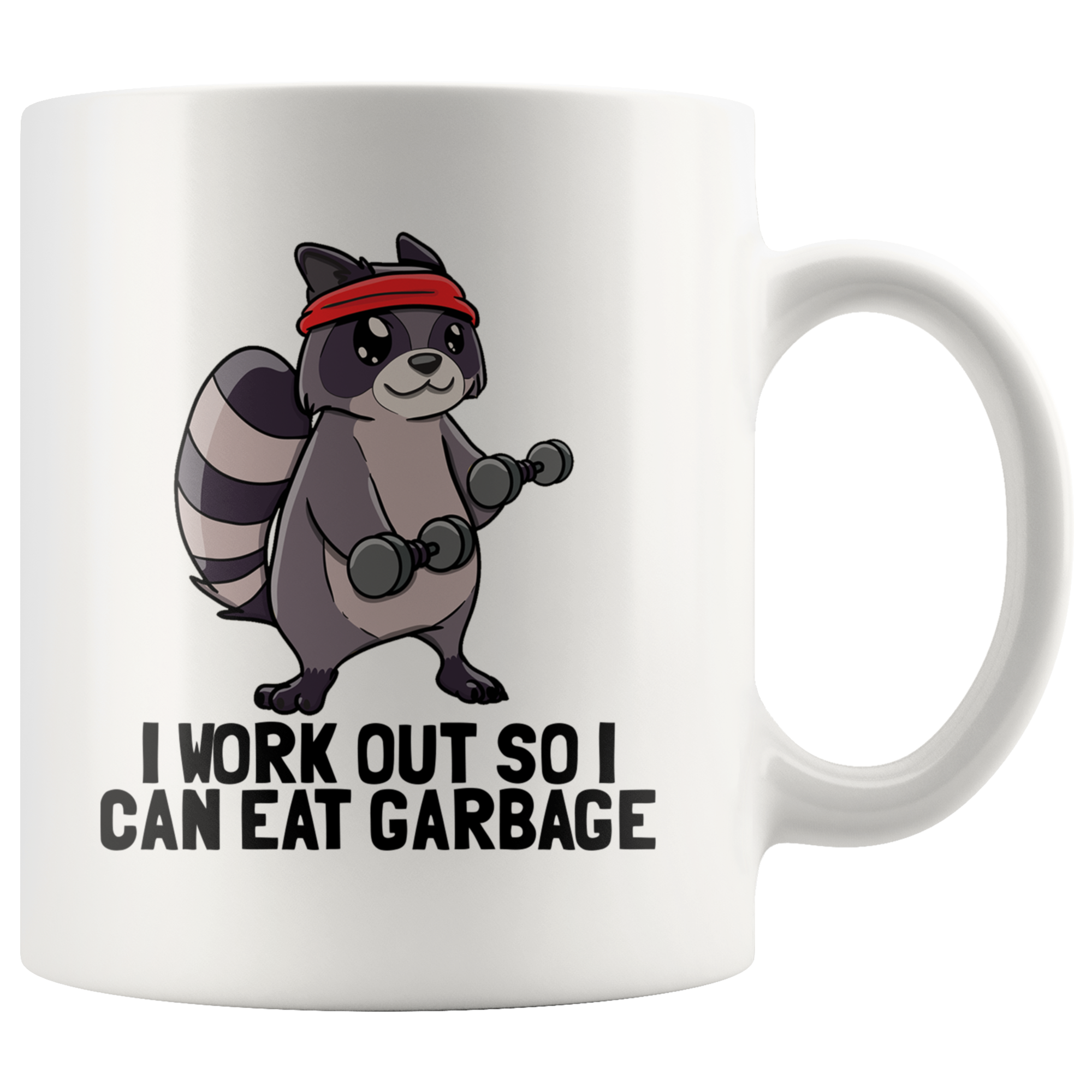 Accent Mug - Workout Raccoon Eat Garbage