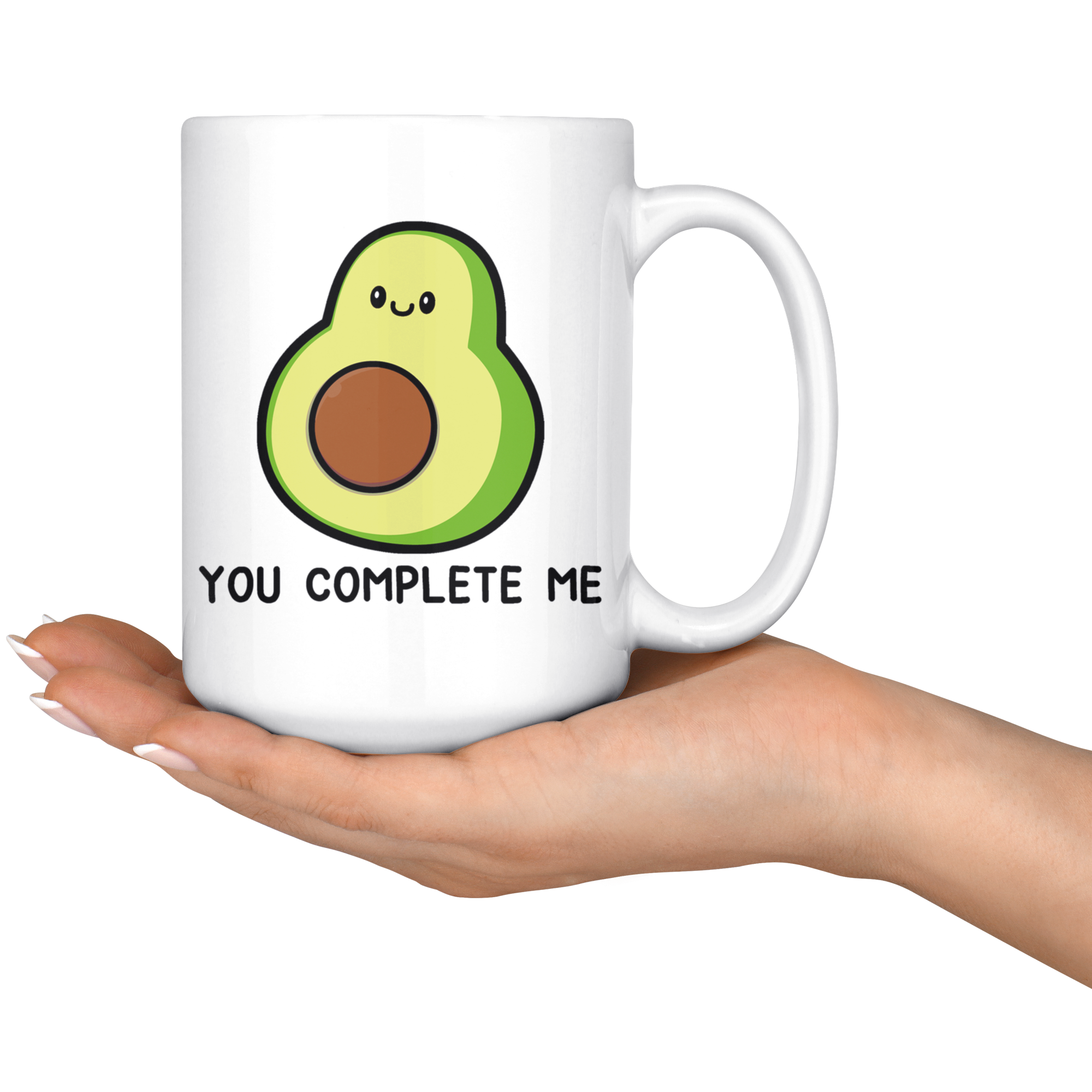 White Mugs - Matching Mug Avocado You Complete Me