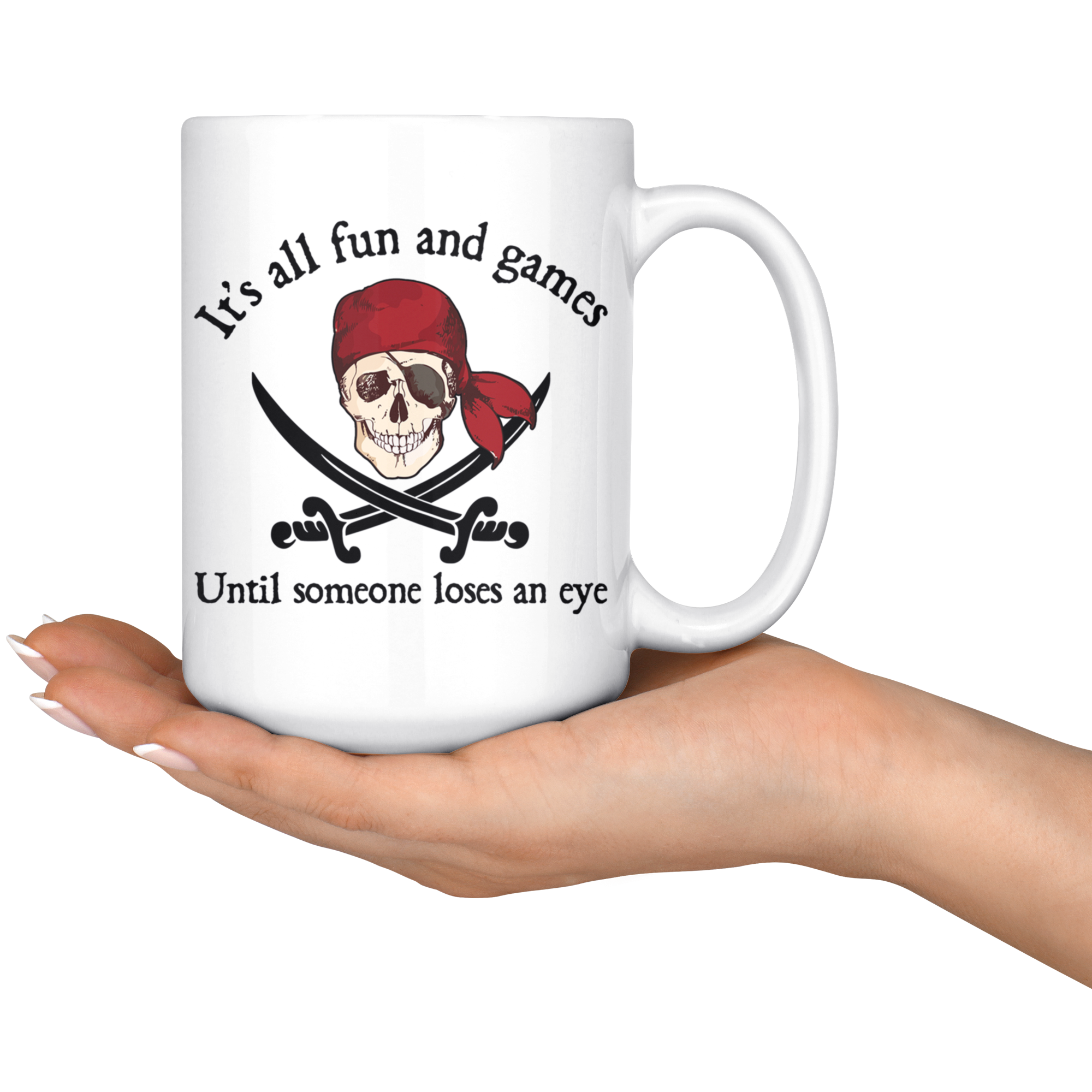 White 15oz Mug - Pirate Fun And Games