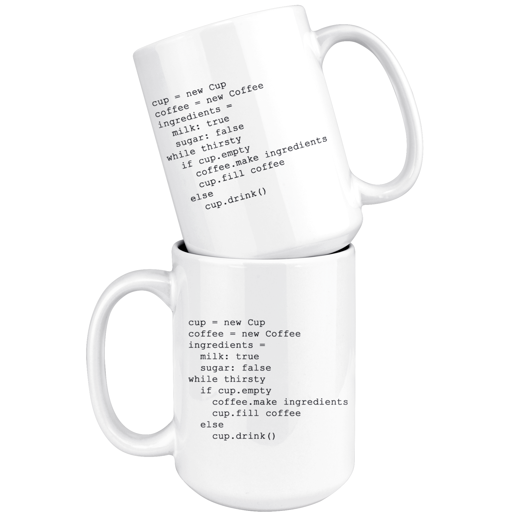 White 15oz Mug - Coding Computer New Coffee