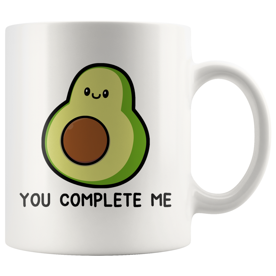 White Mugs - Matching Mug Avocado You Complete Me