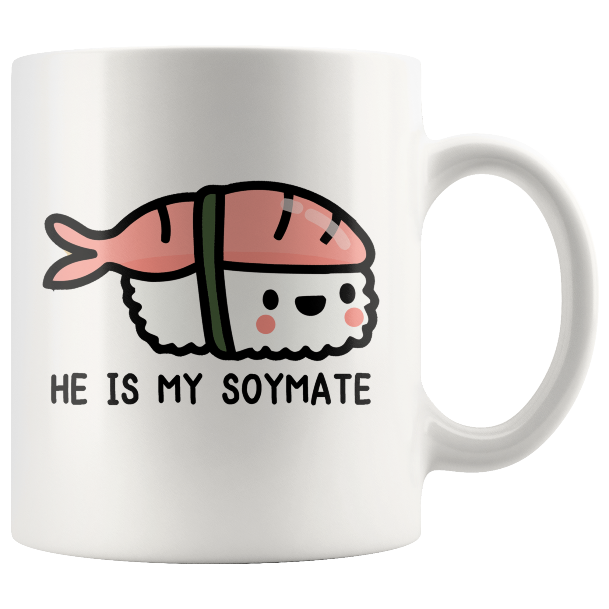 White Mugs - Sushi Matching Mugs Soy Mates