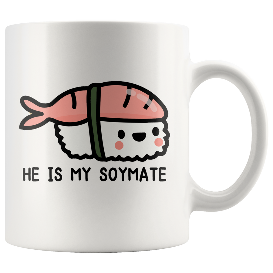White Mugs - Sushi Matching Mugs Soy Mates