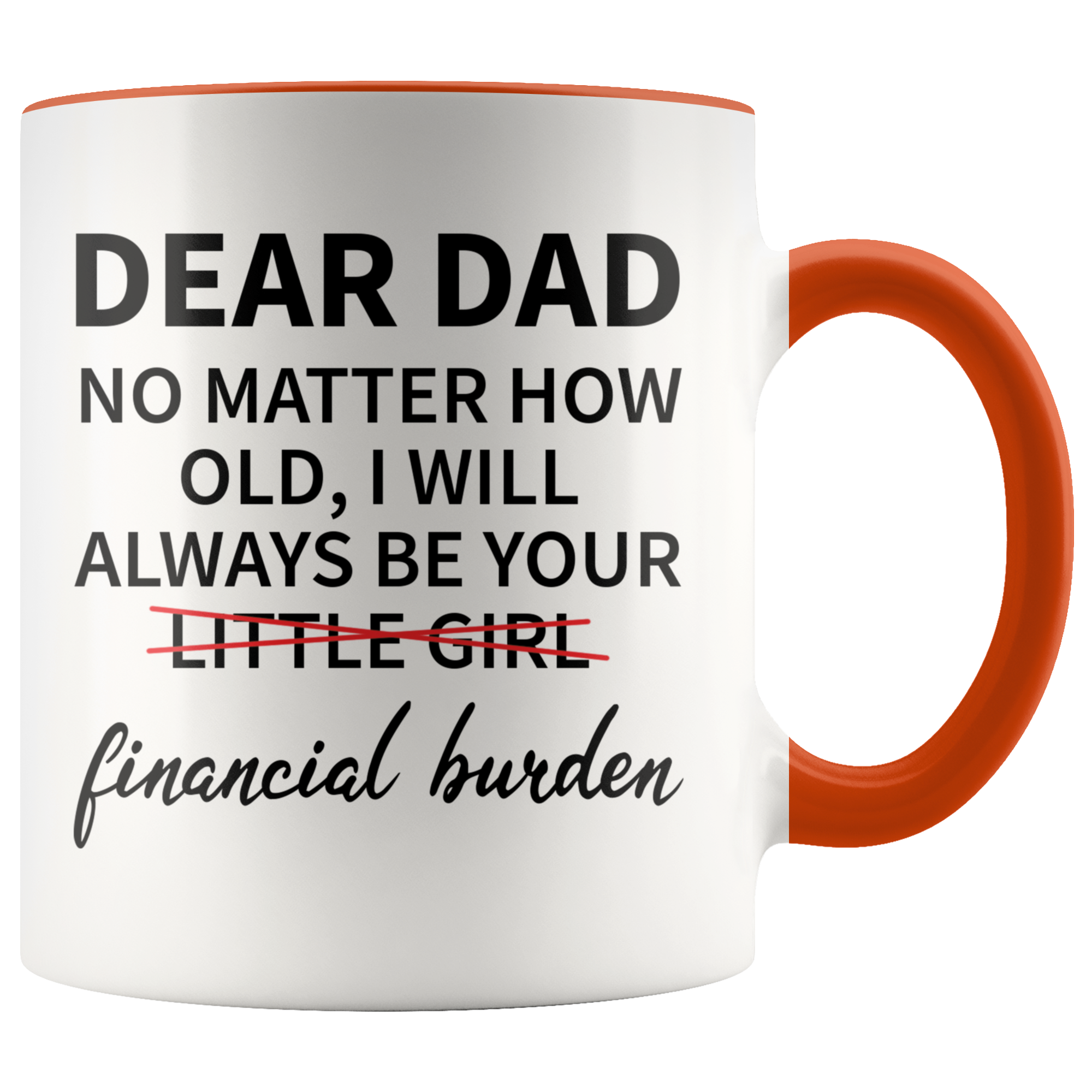 Accent Mug - Dear Dad Financial Burden