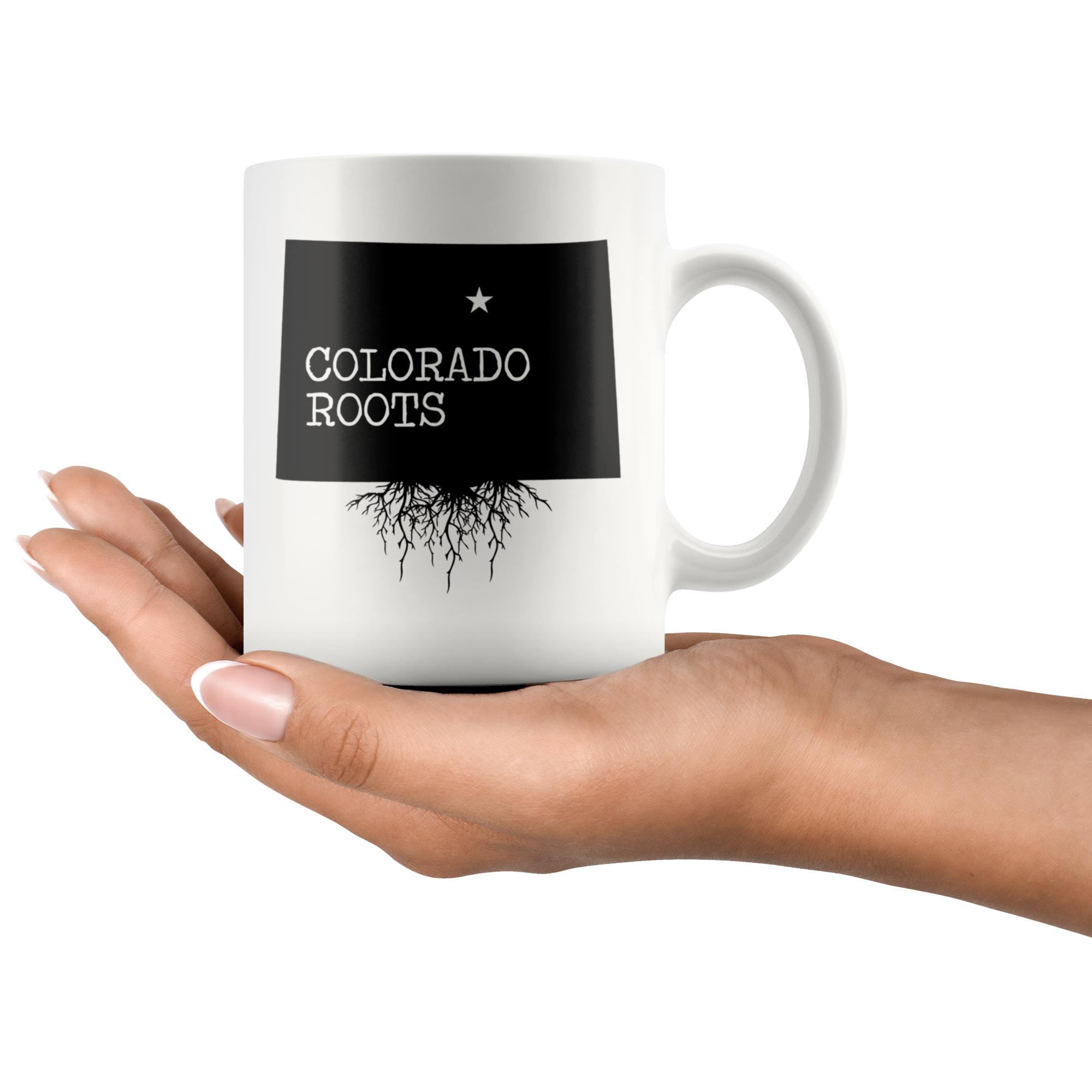 White 11oz Mug - Colorado Roots Map