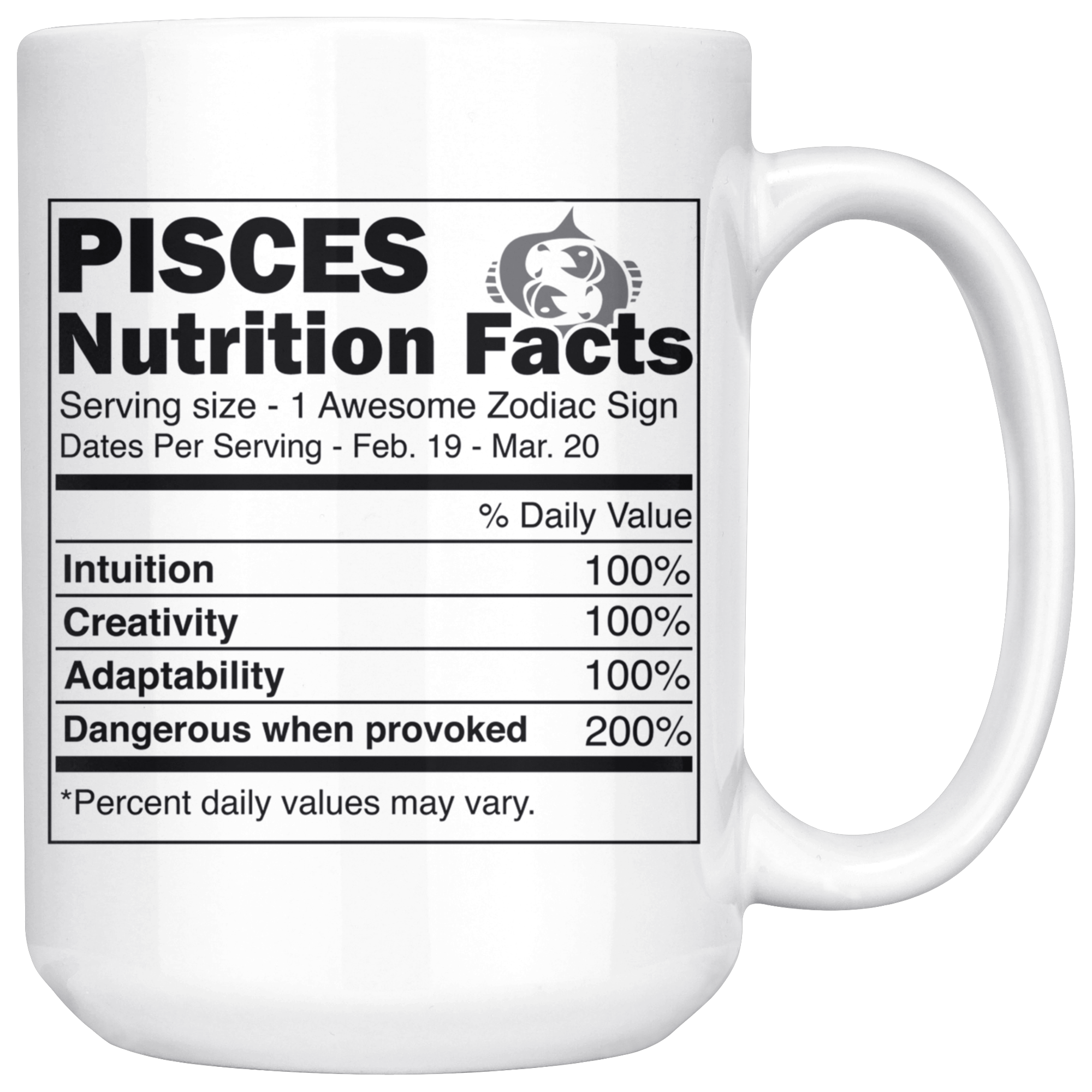 White 15oz Mug - Pisces Mug