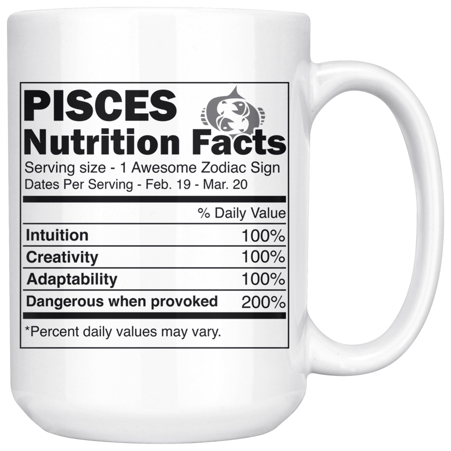 White 15oz Mug - Pisces Mug