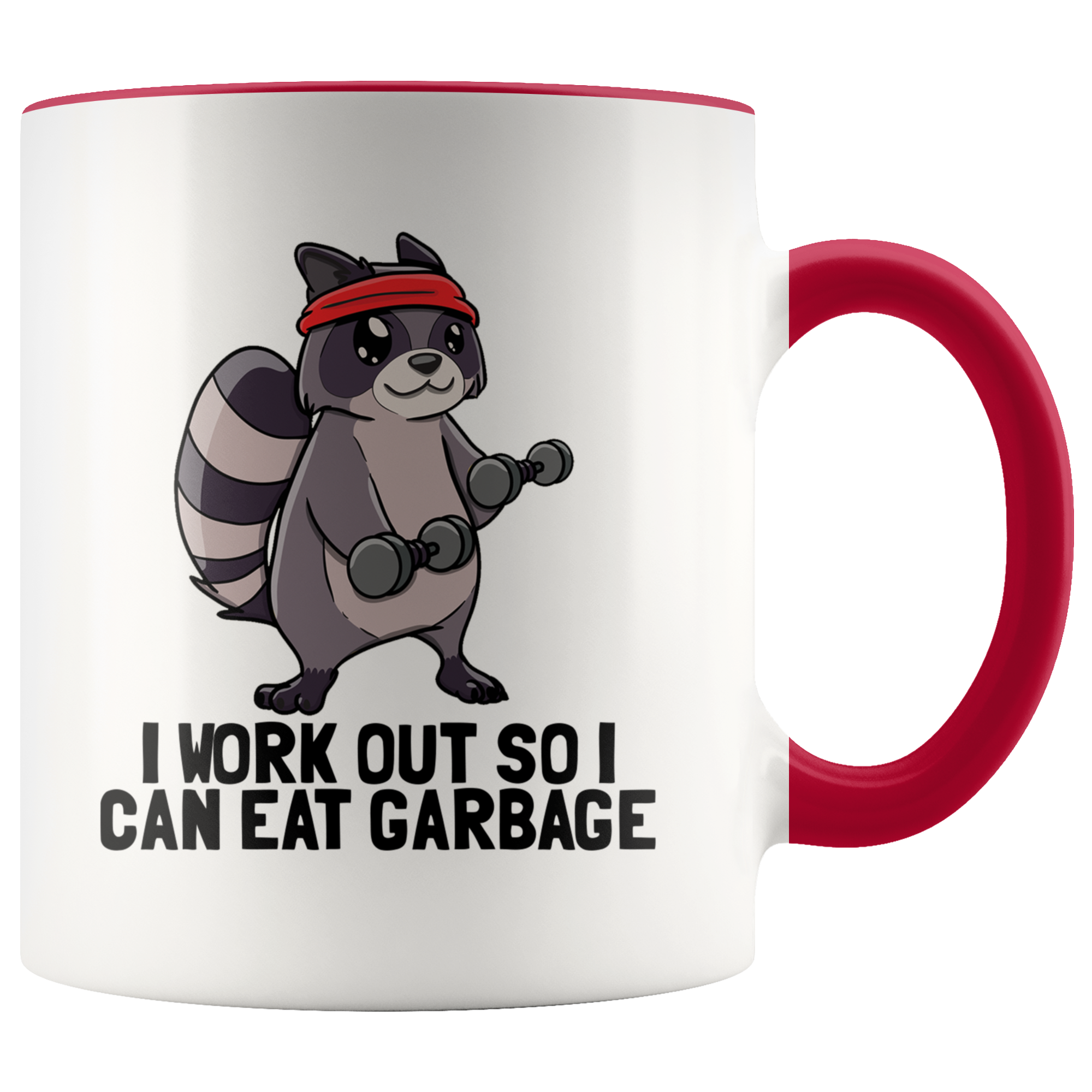 Accent Mug - Workout Raccoon Eat Garbage