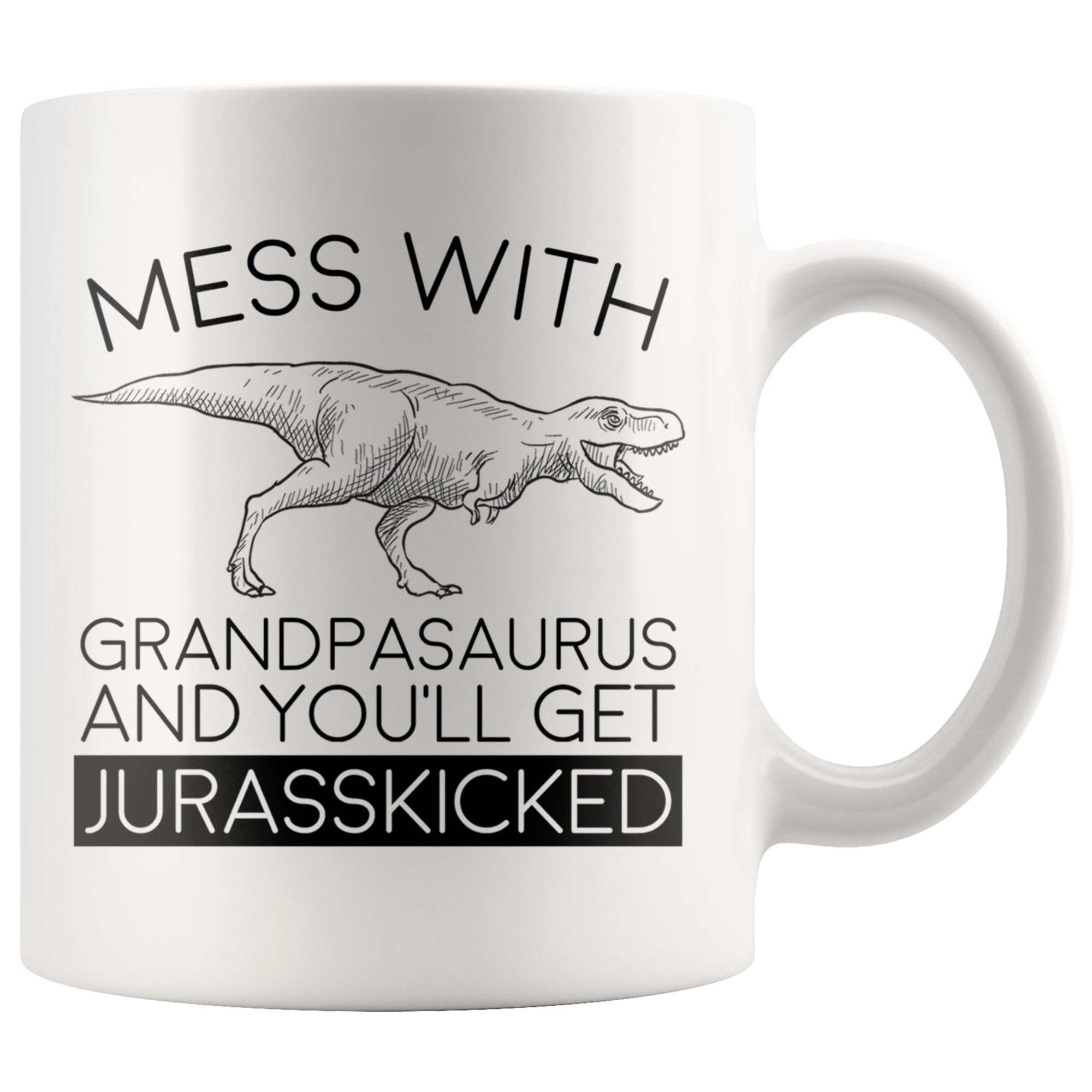 White Mug - Grandpasaurus Jurasskicked