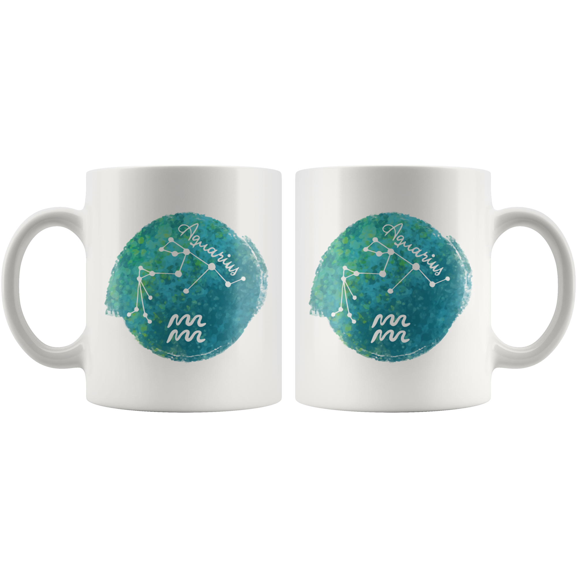 White 11oz Mug - Watercolor Aquarius