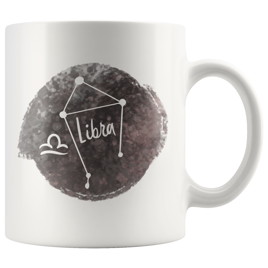 White 11oz Mug - Watercolor Libra