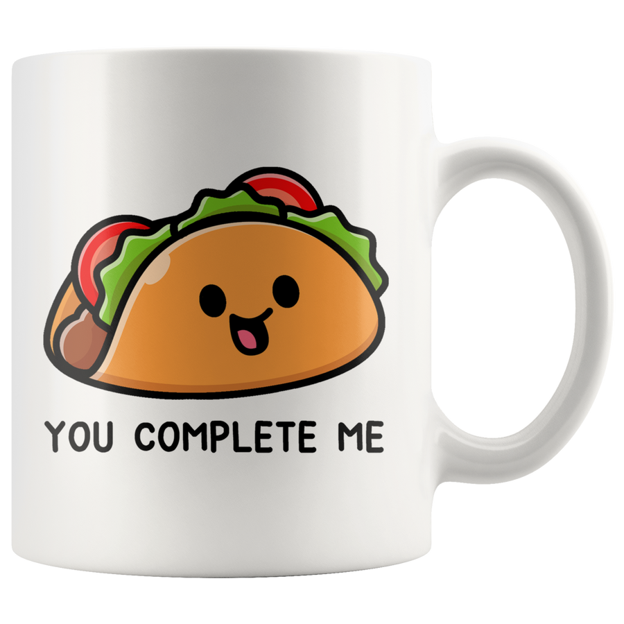 White Mugs - Matching Mug Taco You Complete Me