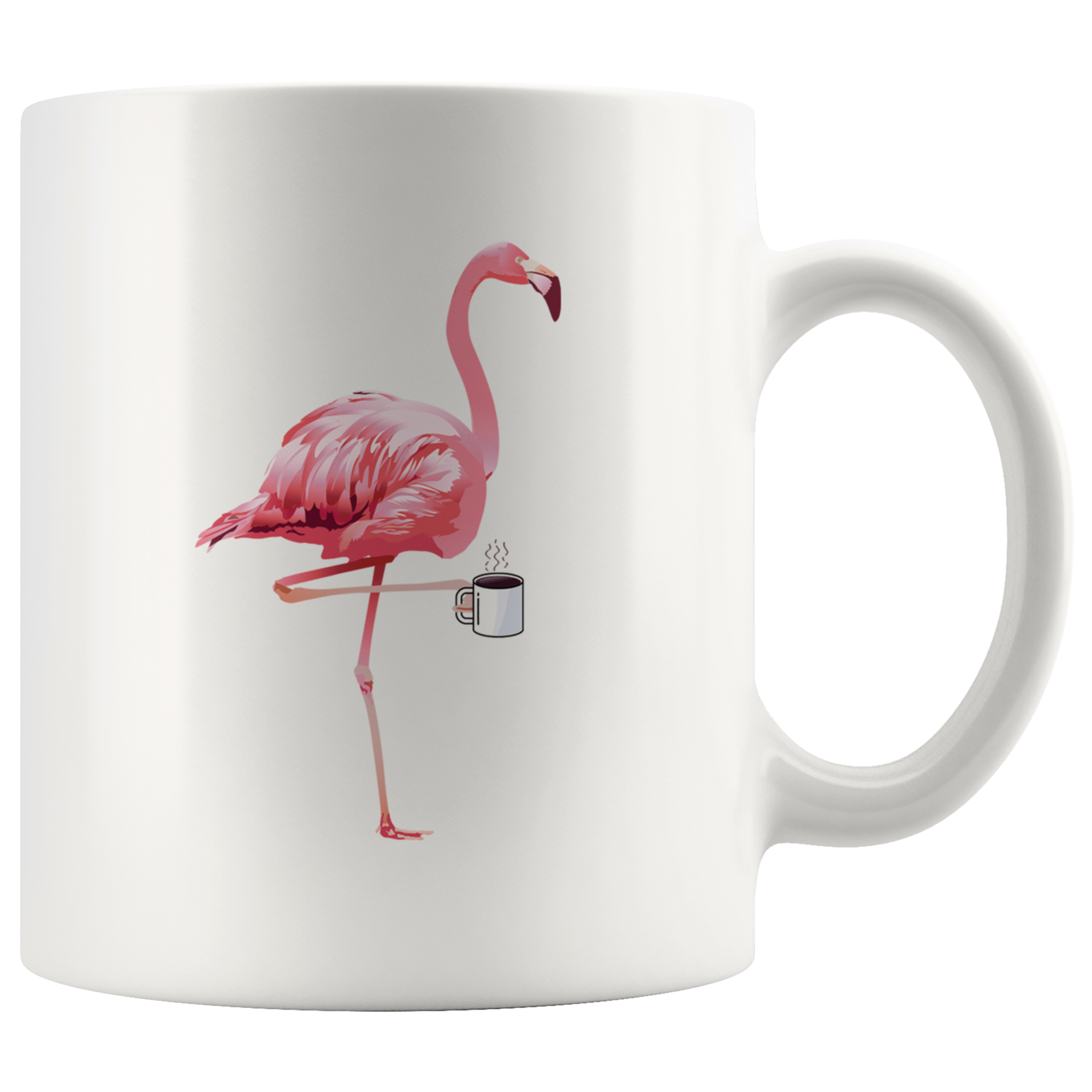 White 11oz Mug - Flamingo Coffee Mug