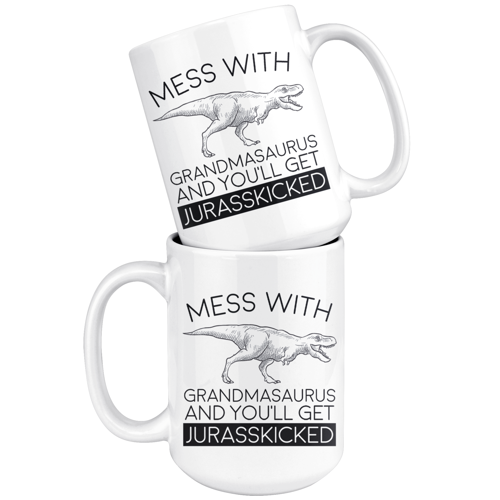 White Mug - Grandmasaurus Jurasskicked