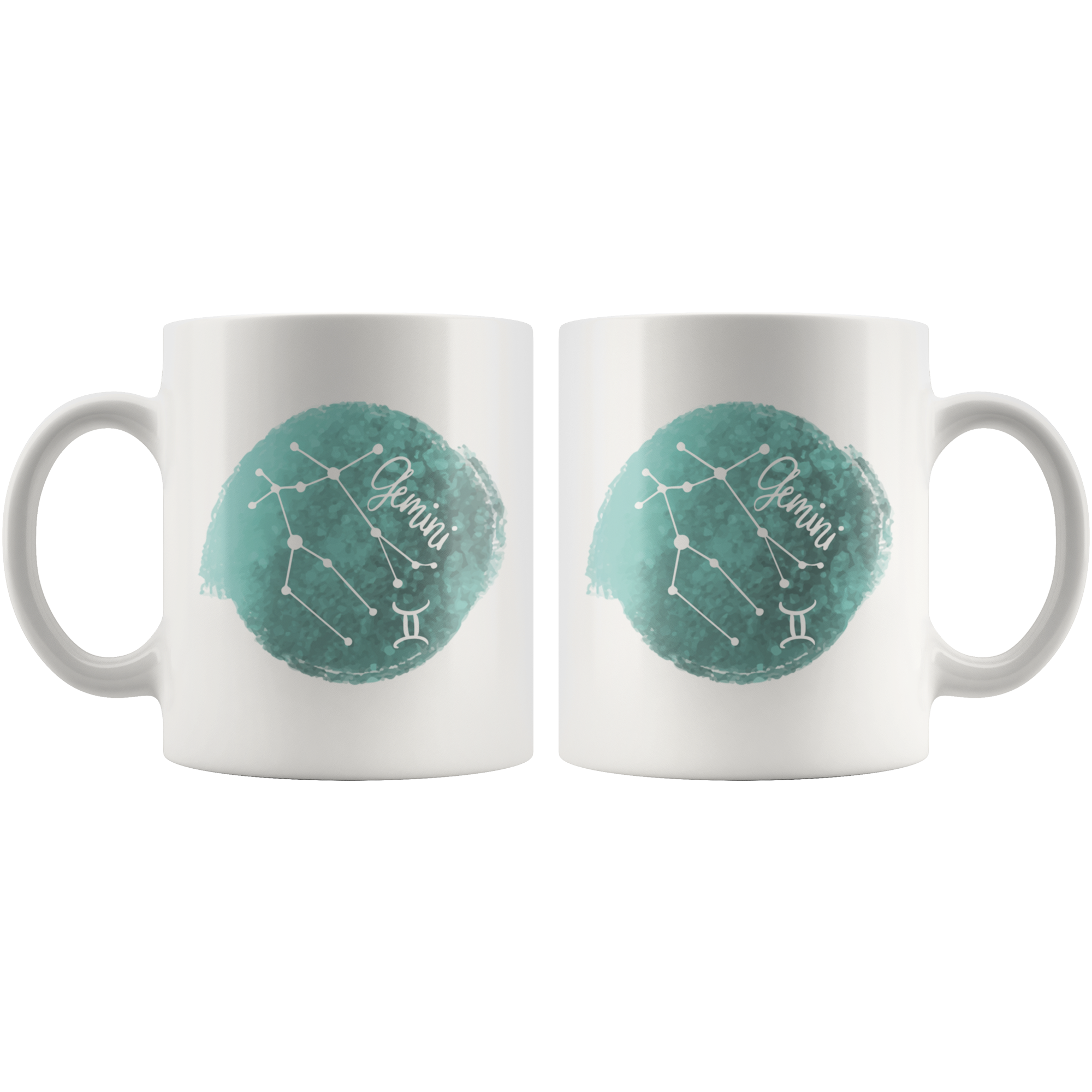 White 11oz Mug - Watercolor Gemini