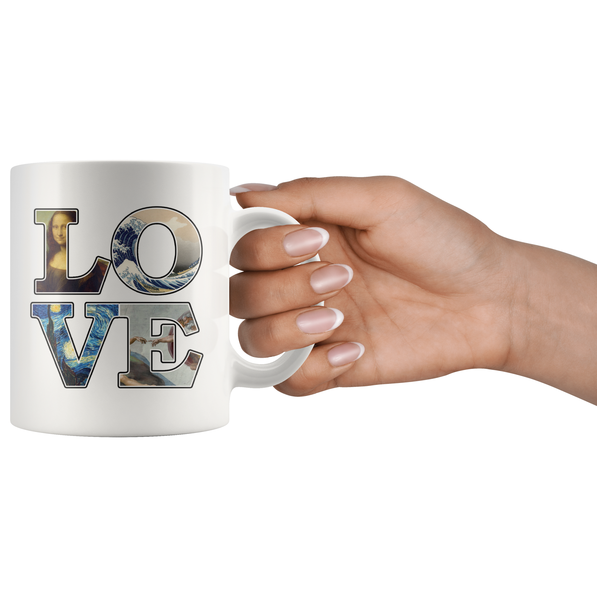 White 11oz Mug - Love Art Masterpiece