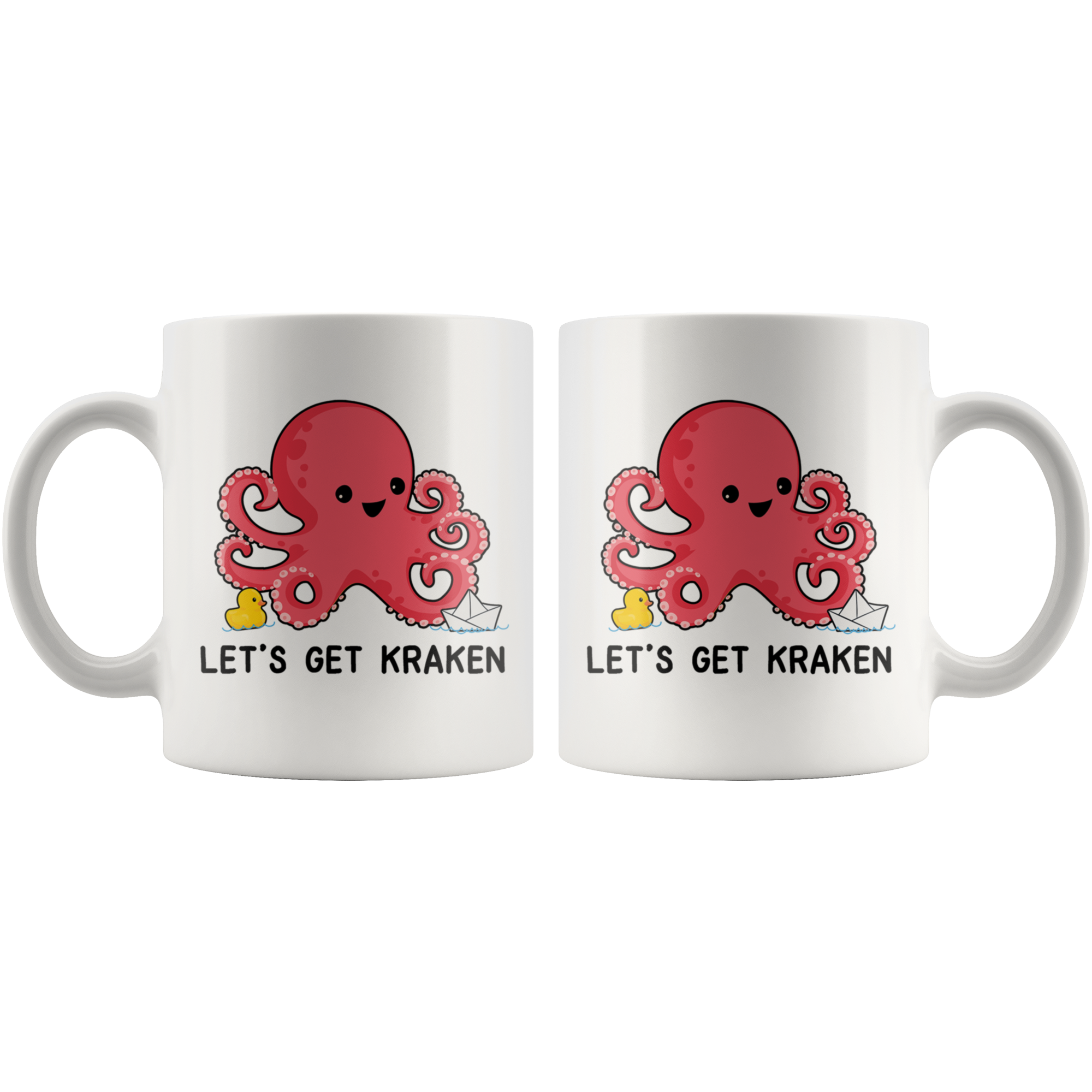 White Mugs - Cute Let's Get Kraken