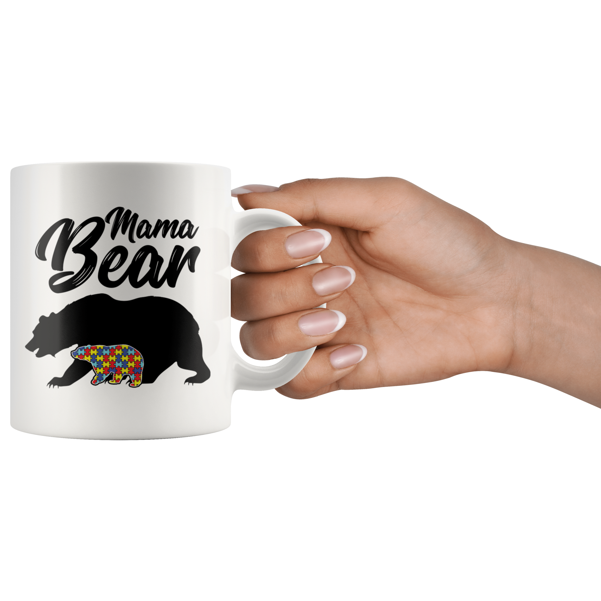 White 11oz Mug - Mama Bear Autism