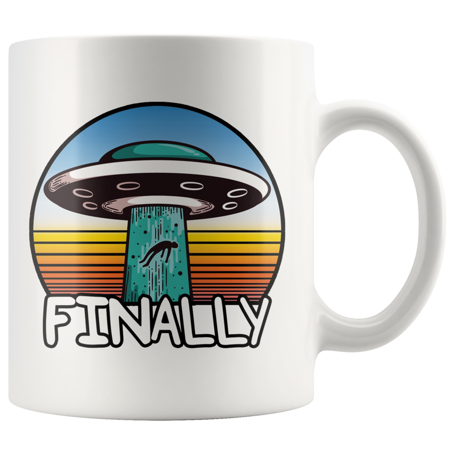White 11oz Mug - Alien Abduction Finally