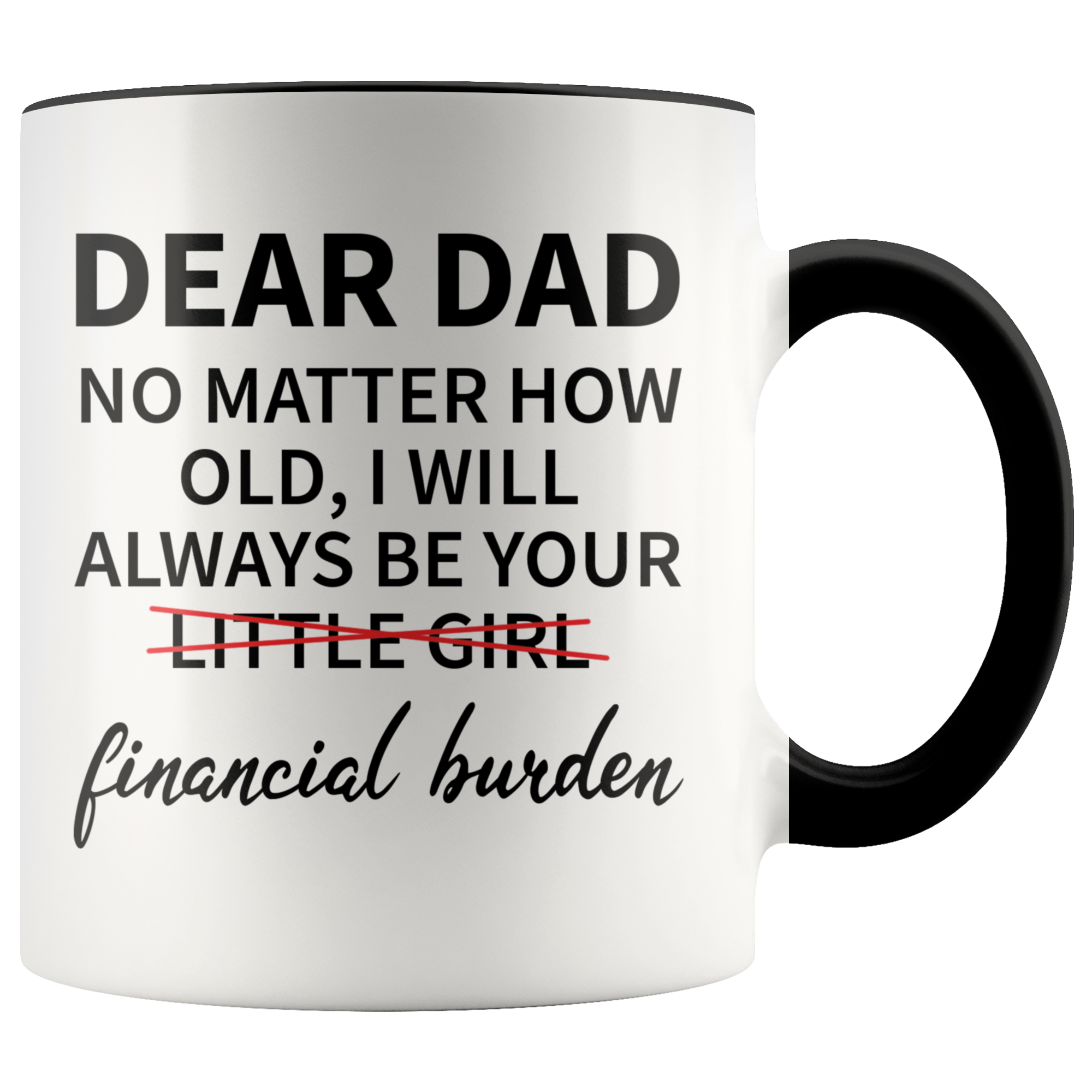 Accent Mug - Dear Dad Financial Burden
