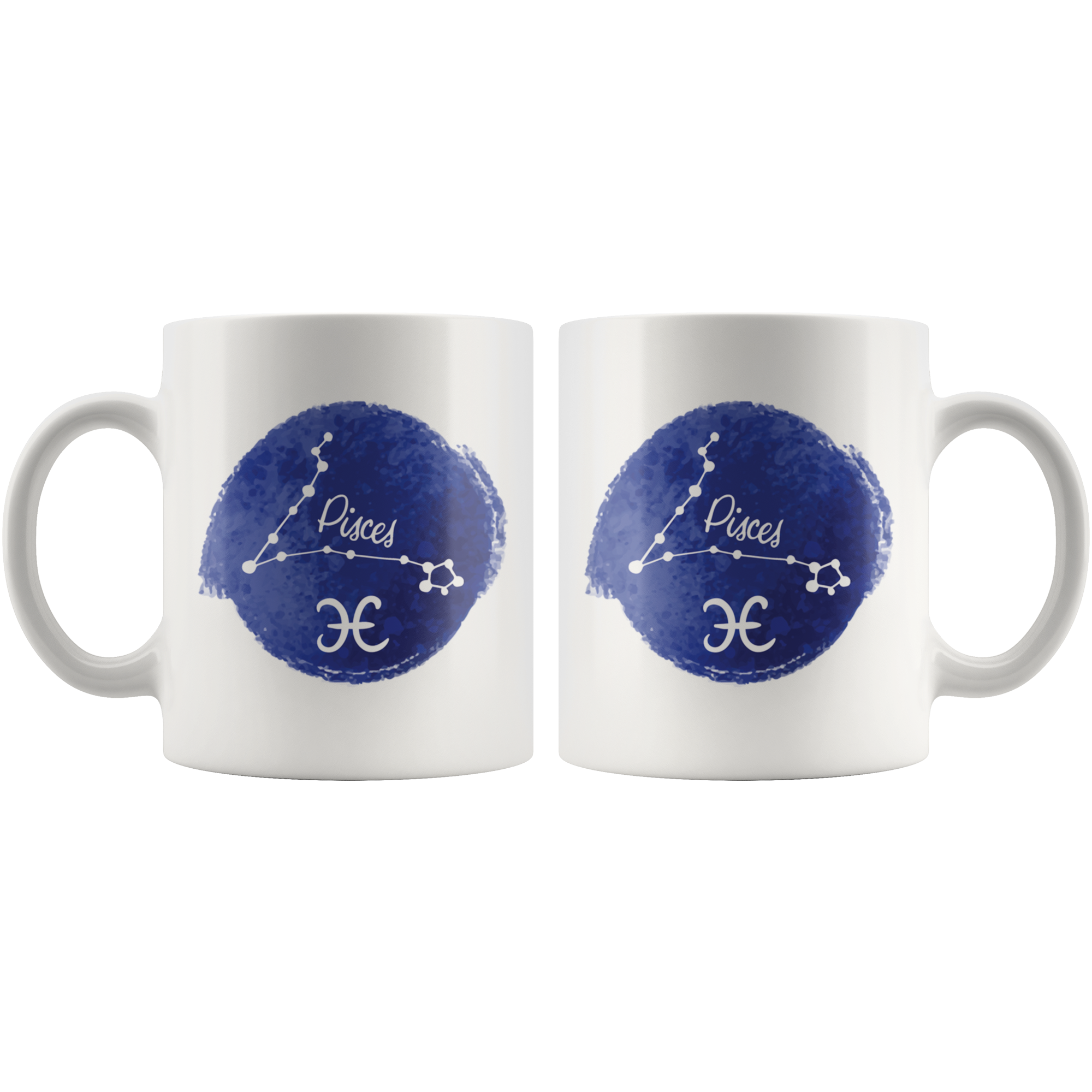 White 11oz Mug - Watercolor Pisces