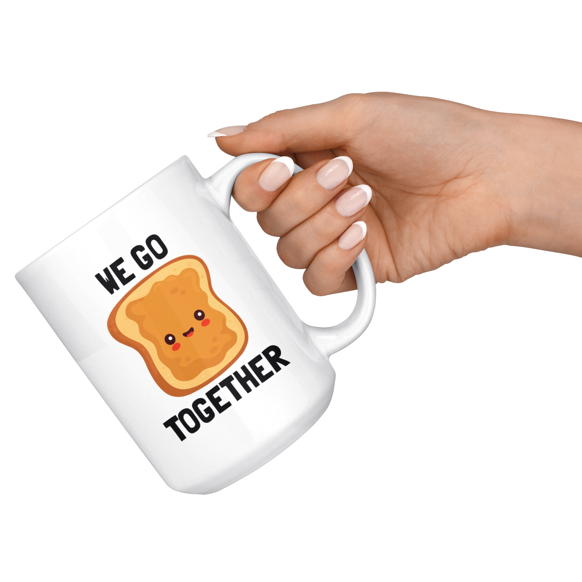 White Mugs - We Go Together Peanut Butter