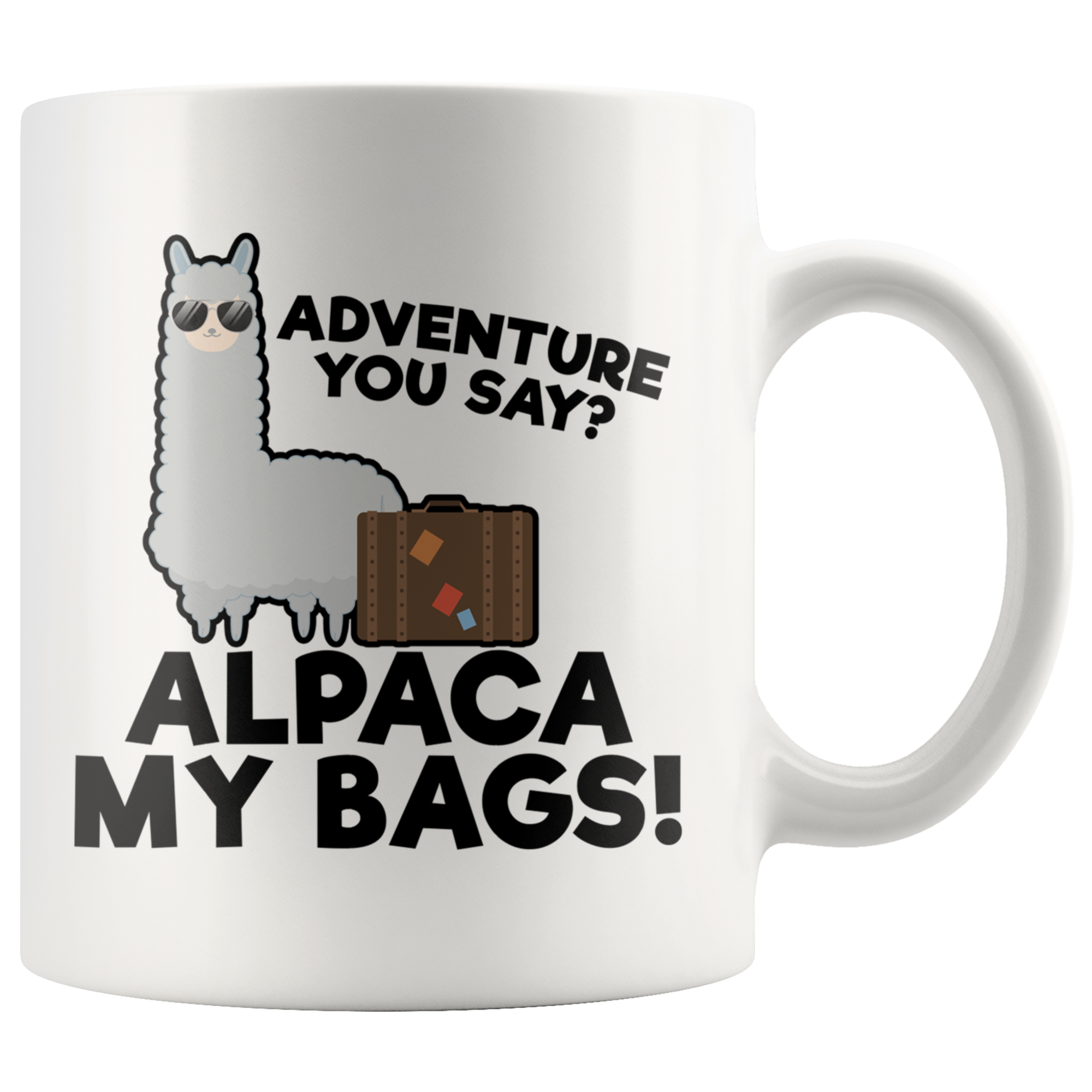 White 11oz Mug - Alpaca My Bags