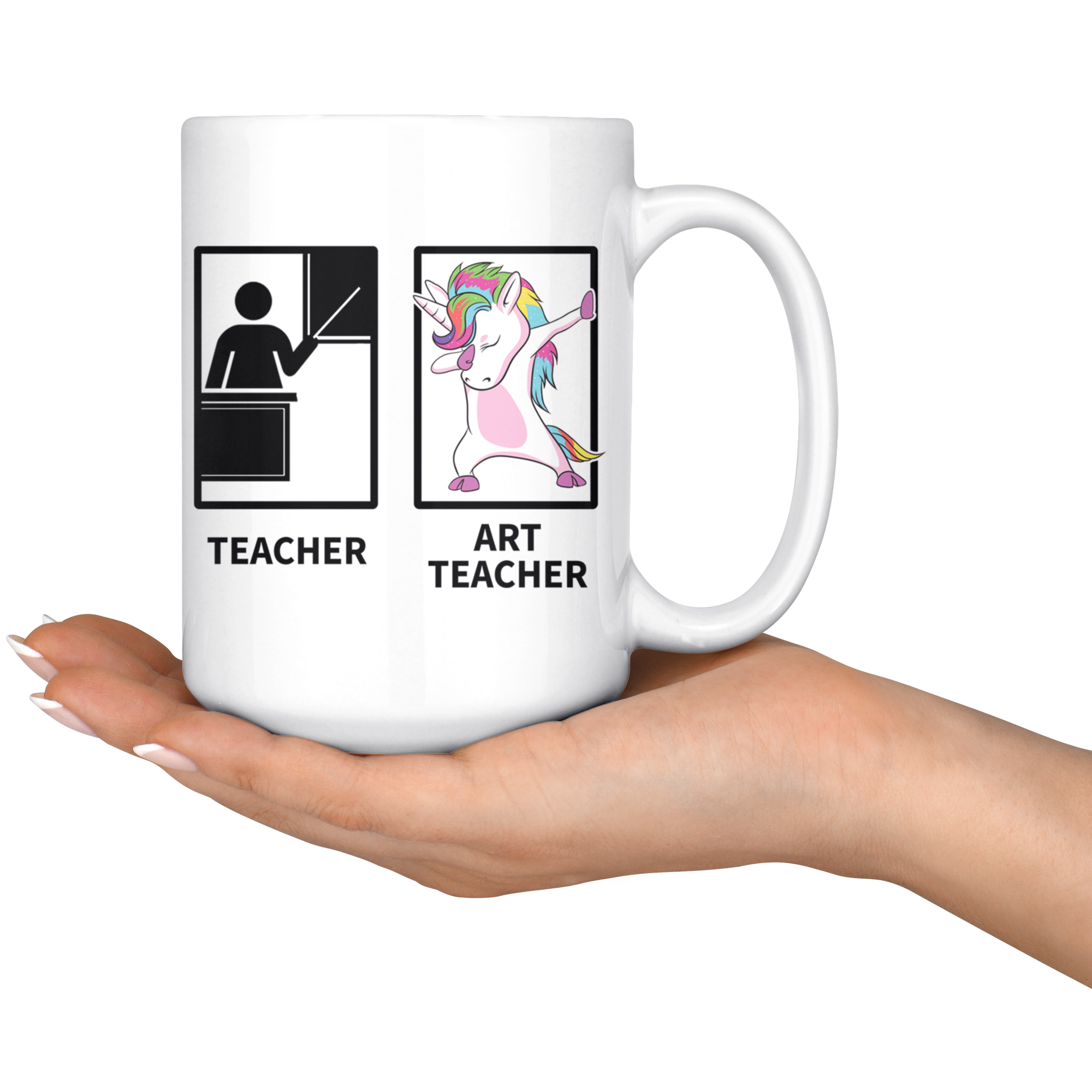 White 15oz Mug - Art Teacher Unicorn