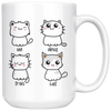 White 15oz Mug - Un Deux Trois Cat