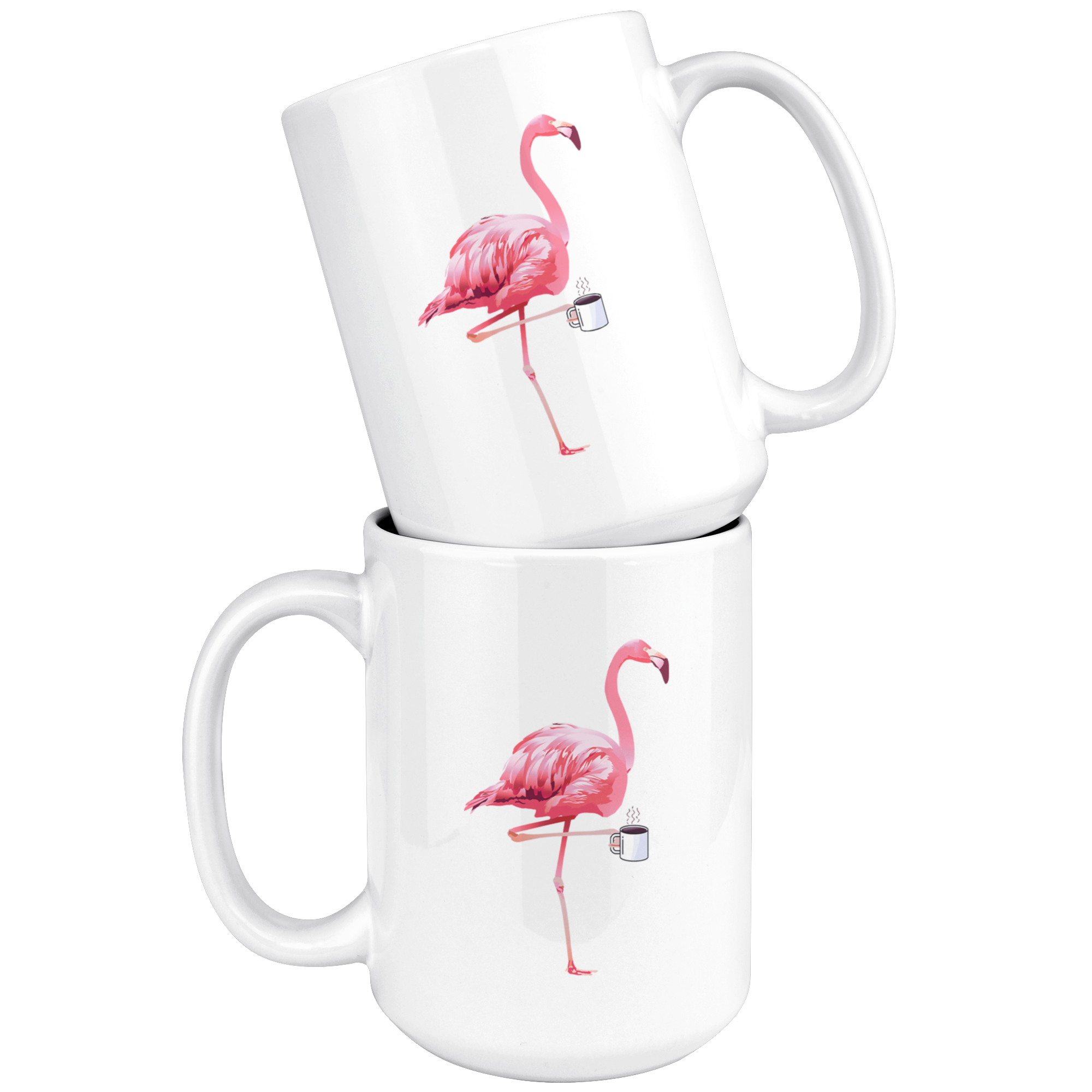 White 15oz Mug - Flamingo Coffee Mug