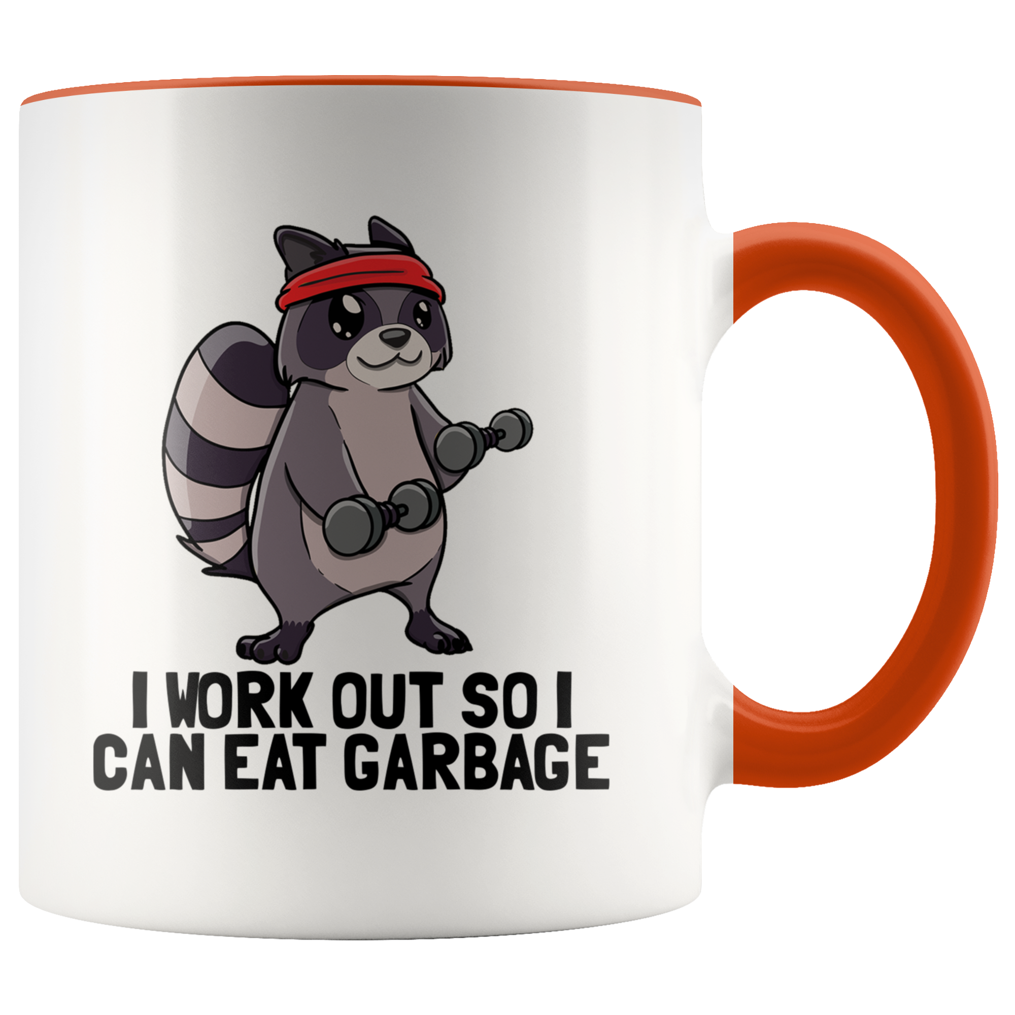 Accent Mug - Workout Raccoon Eat Garbage