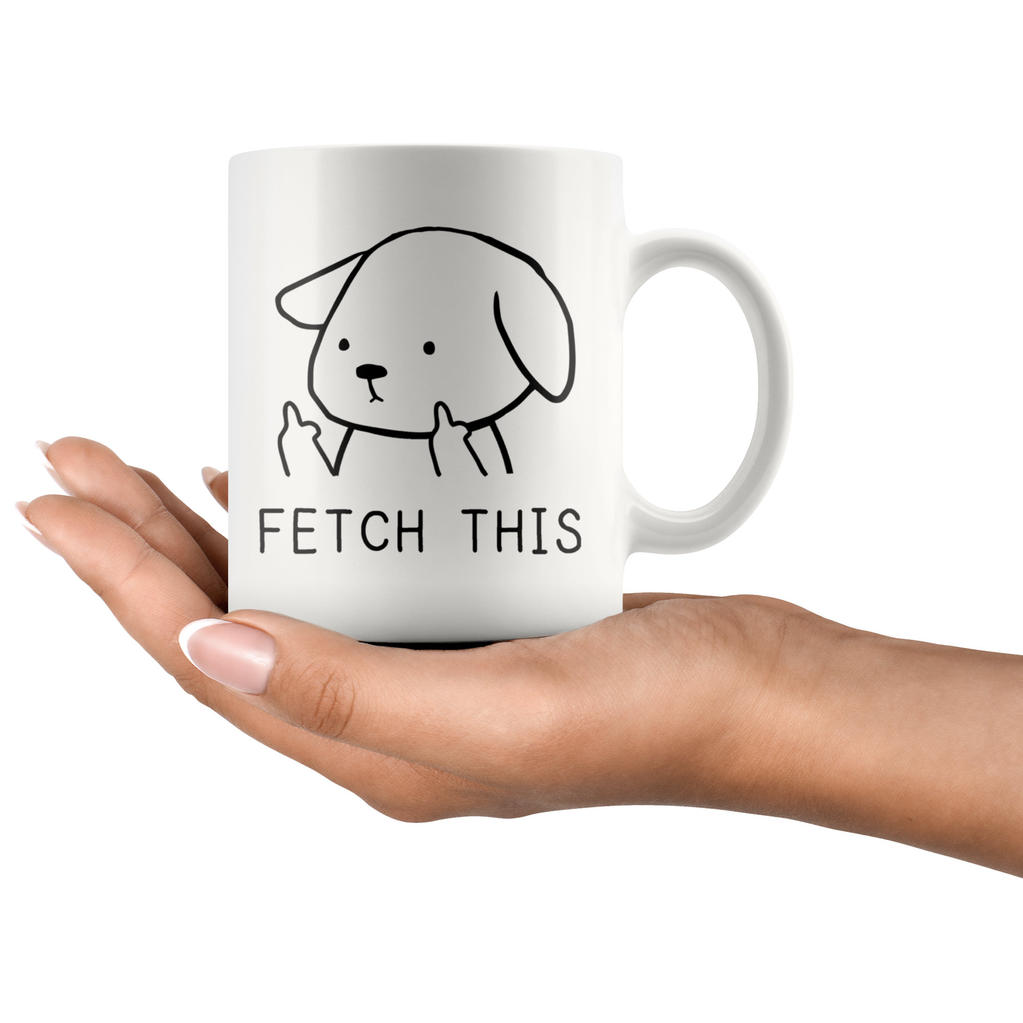 White 11oz Mug - Fetch This Dog